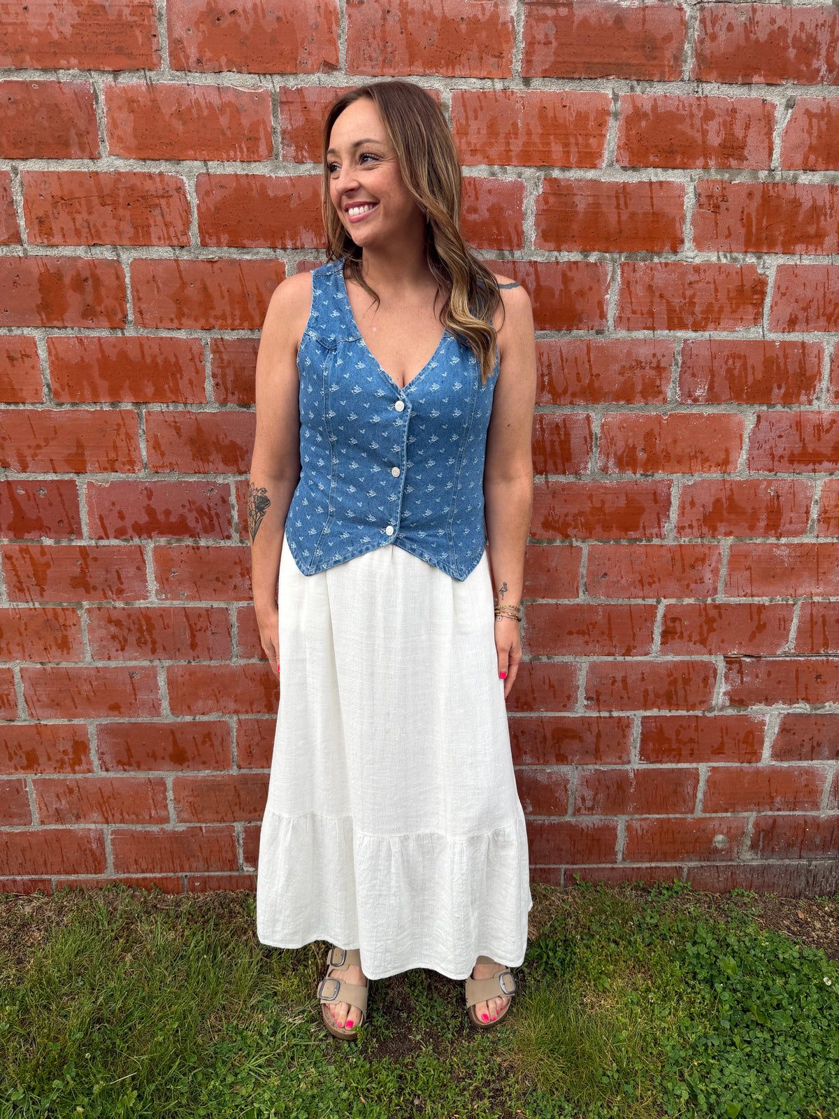 Denim Details Vest