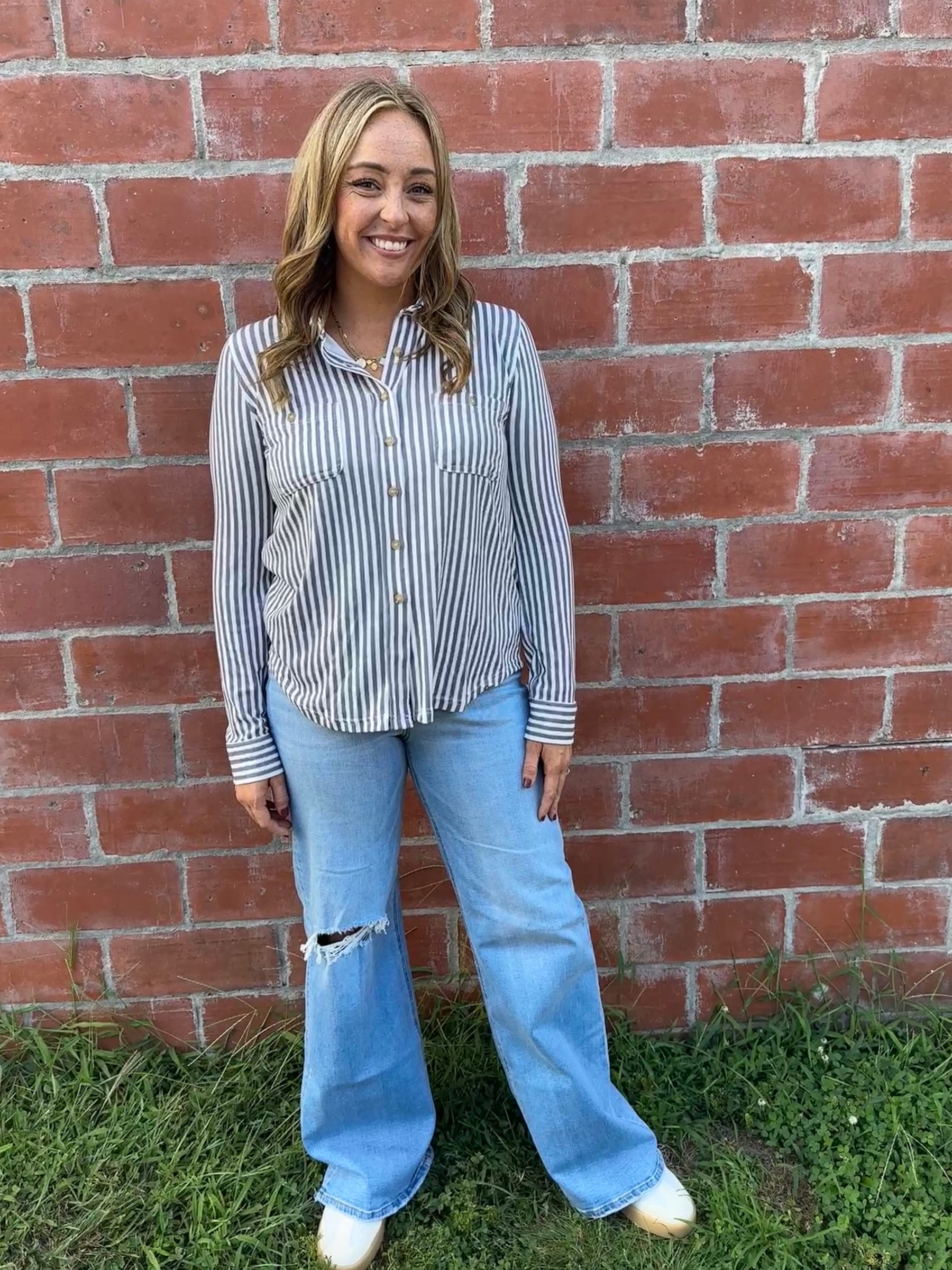 Buttery Soft Button Down - Charcoal