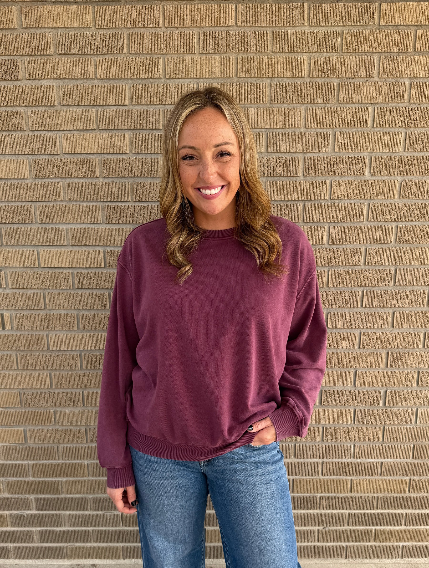 Oversized Sweatshirt - Dark Cherry