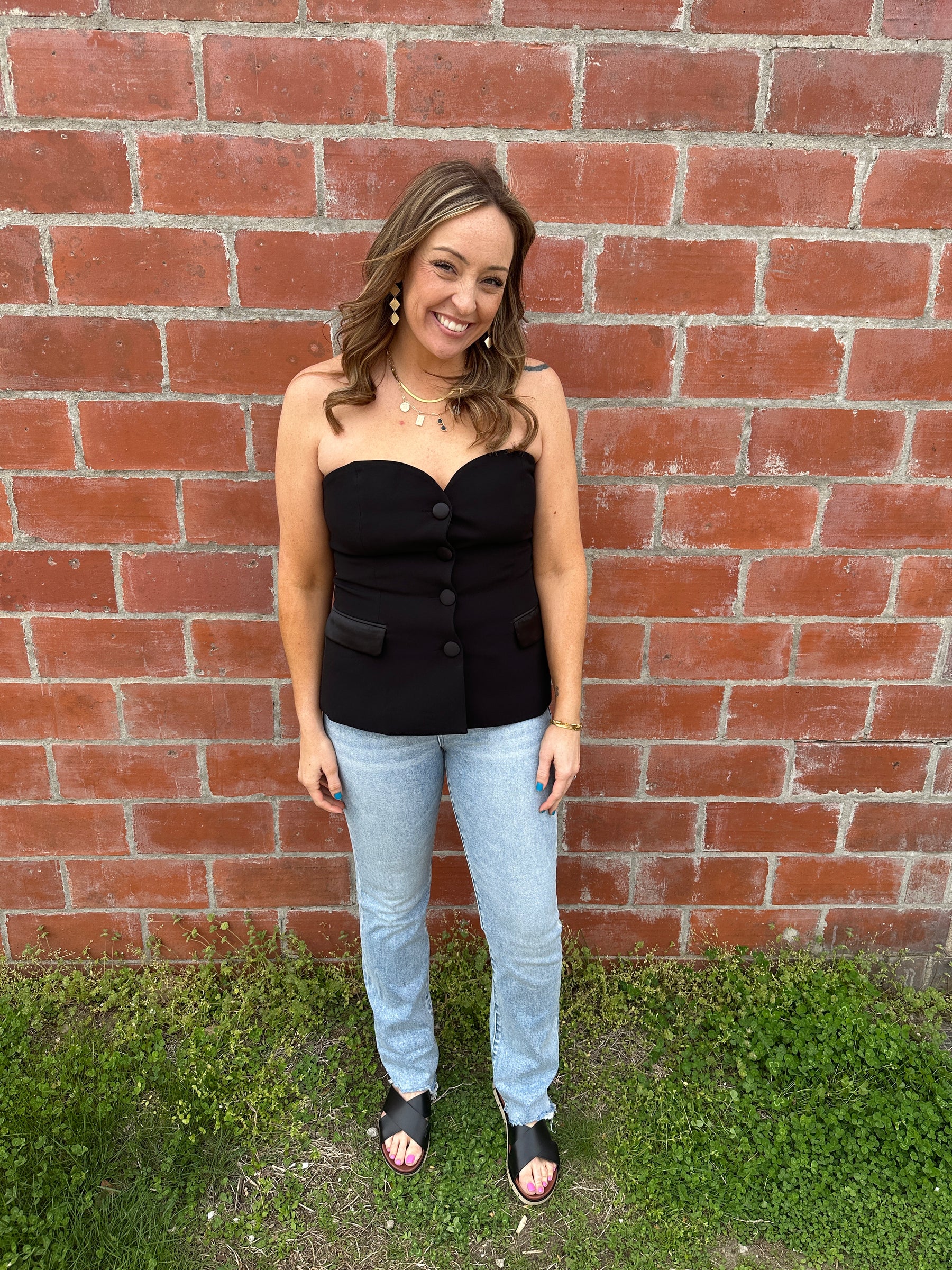 Strapless Black Top