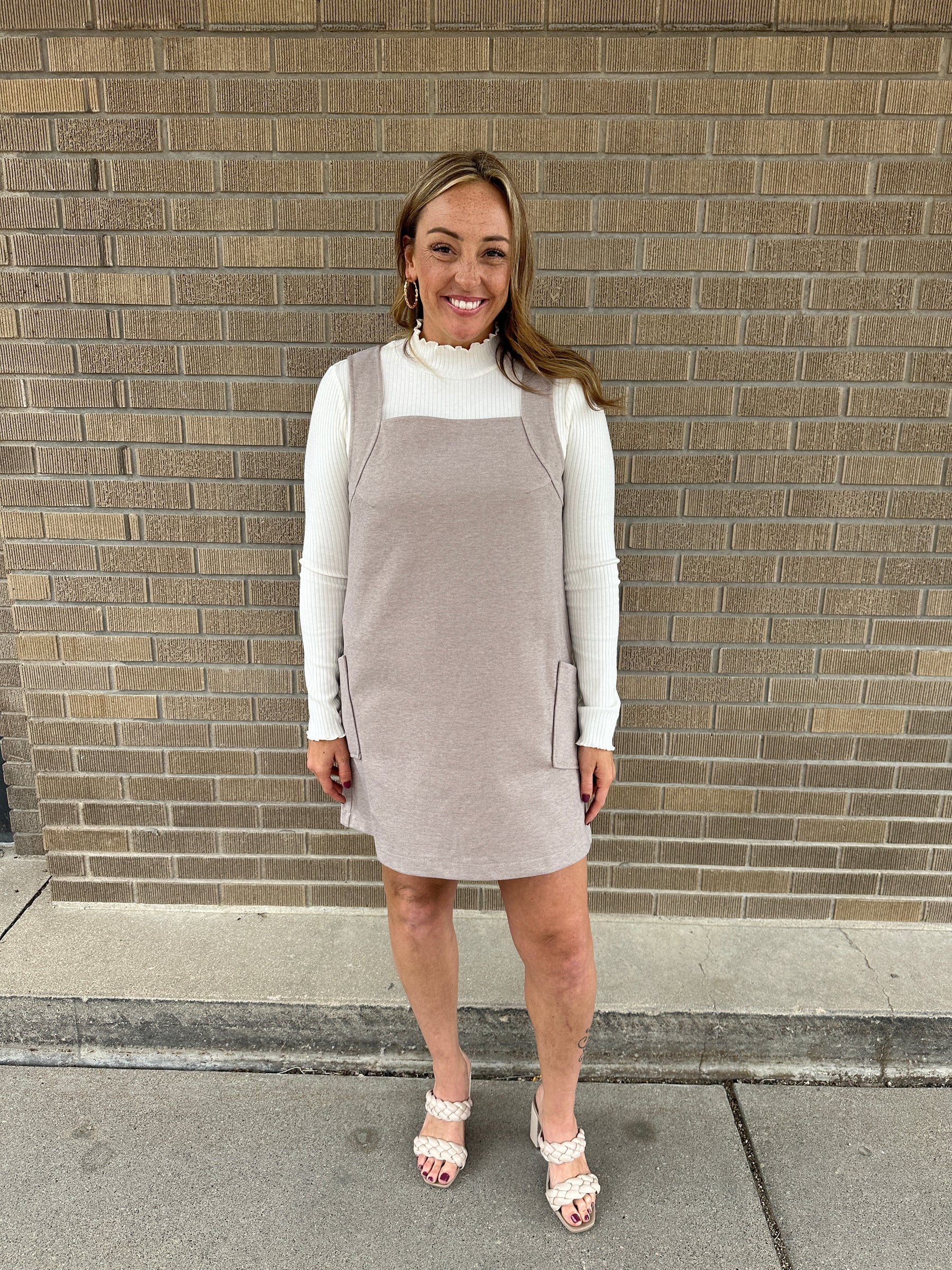 Woven Taupe Dress