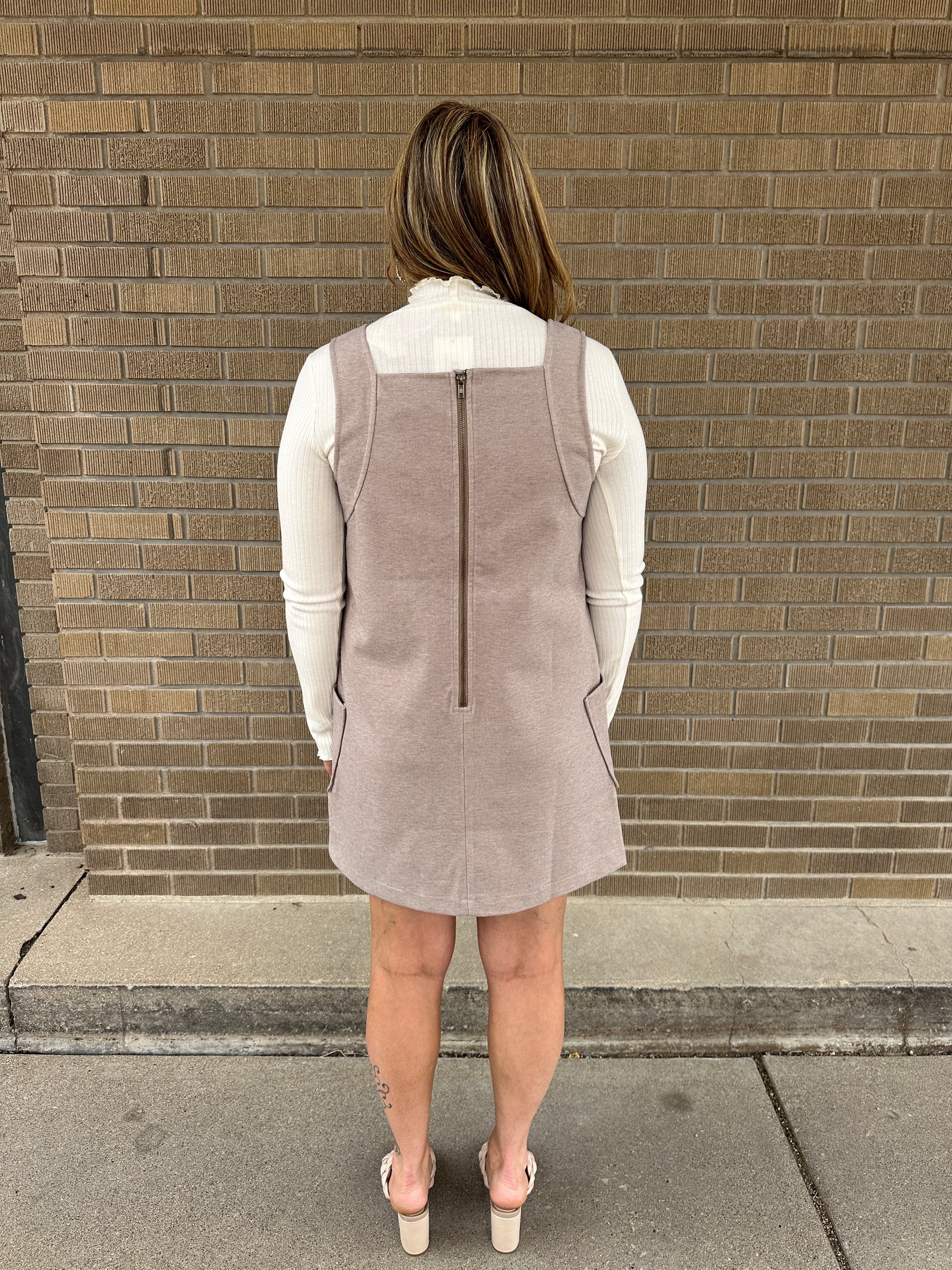 Woven Taupe Dress