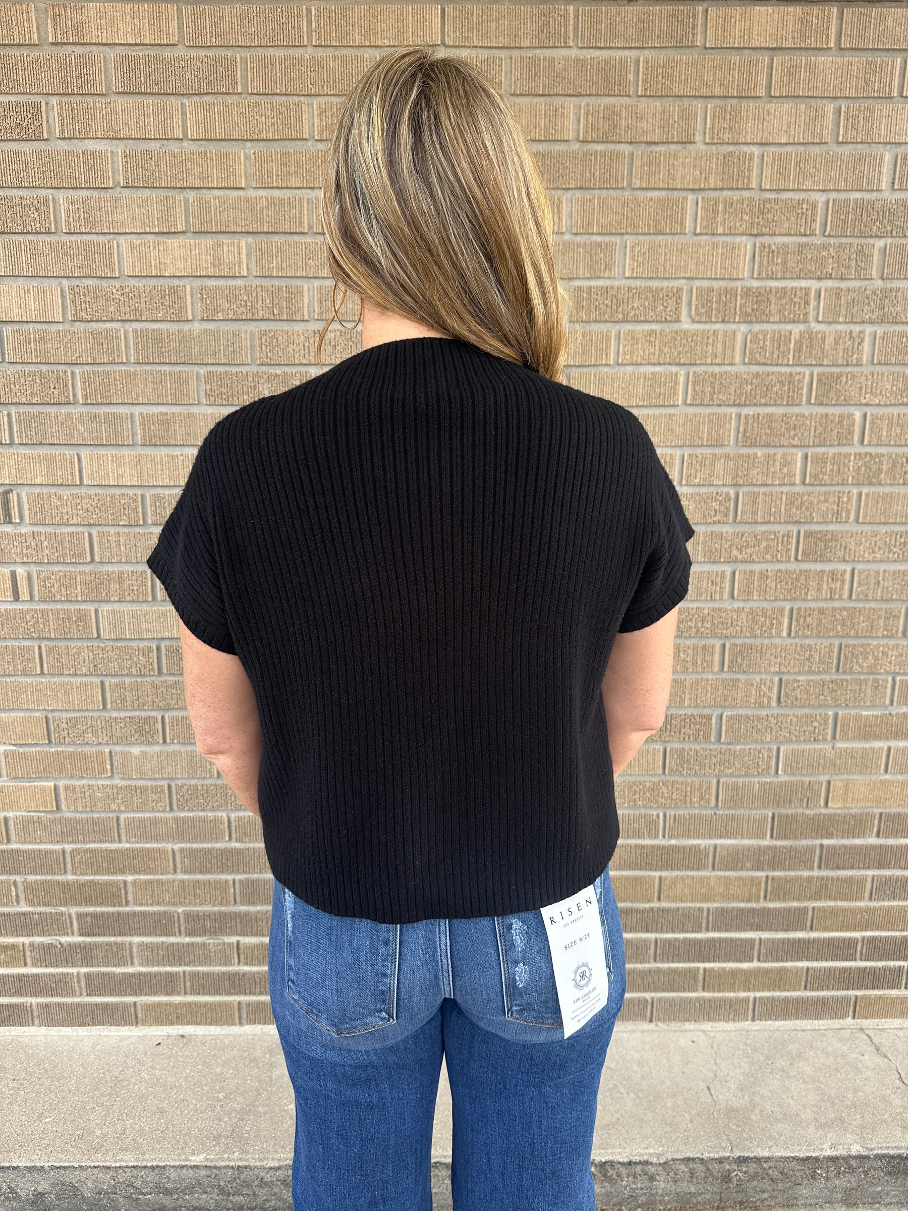 Black Knit Sweater Top