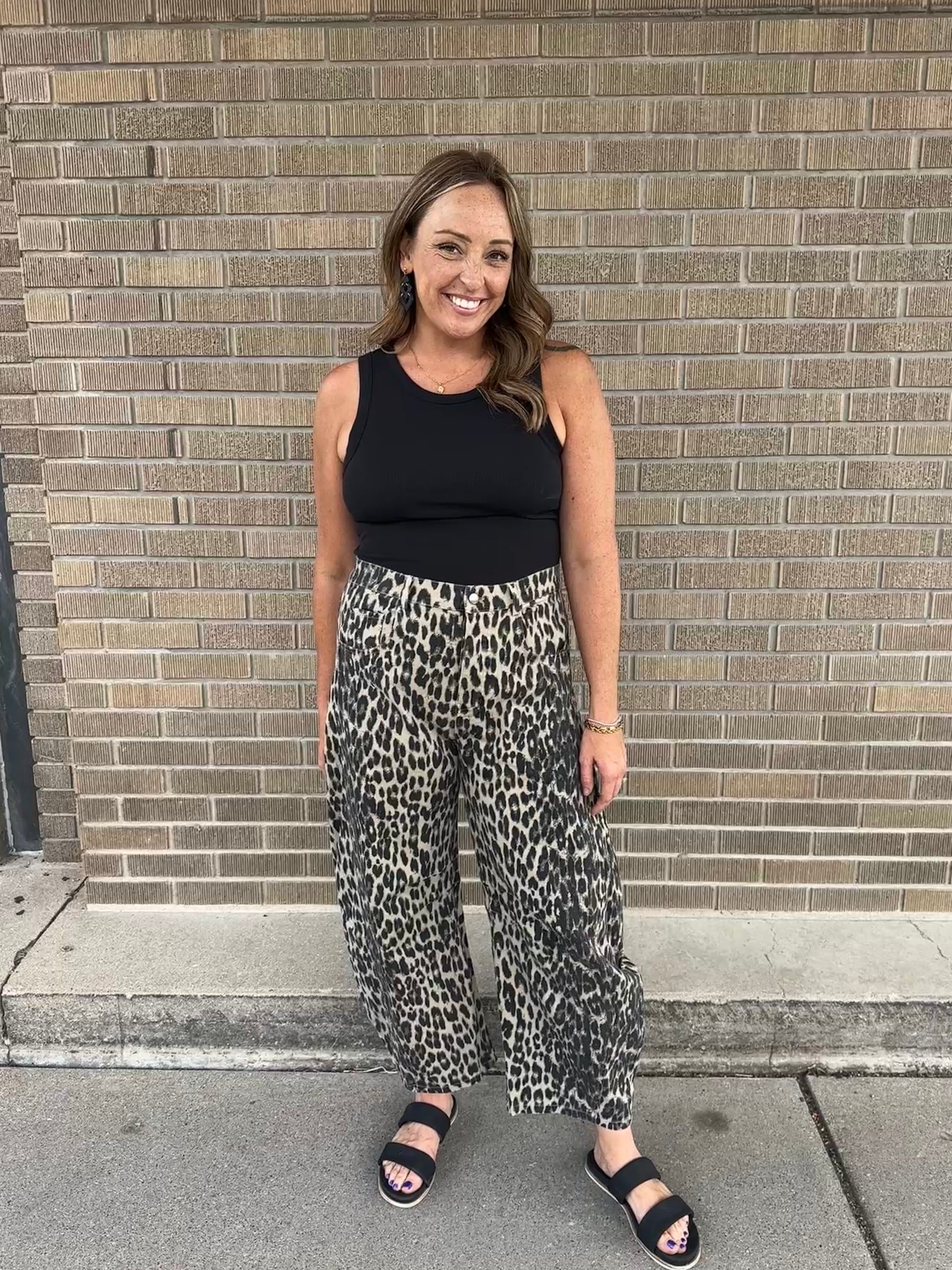 Leopard Barrel Jeans
