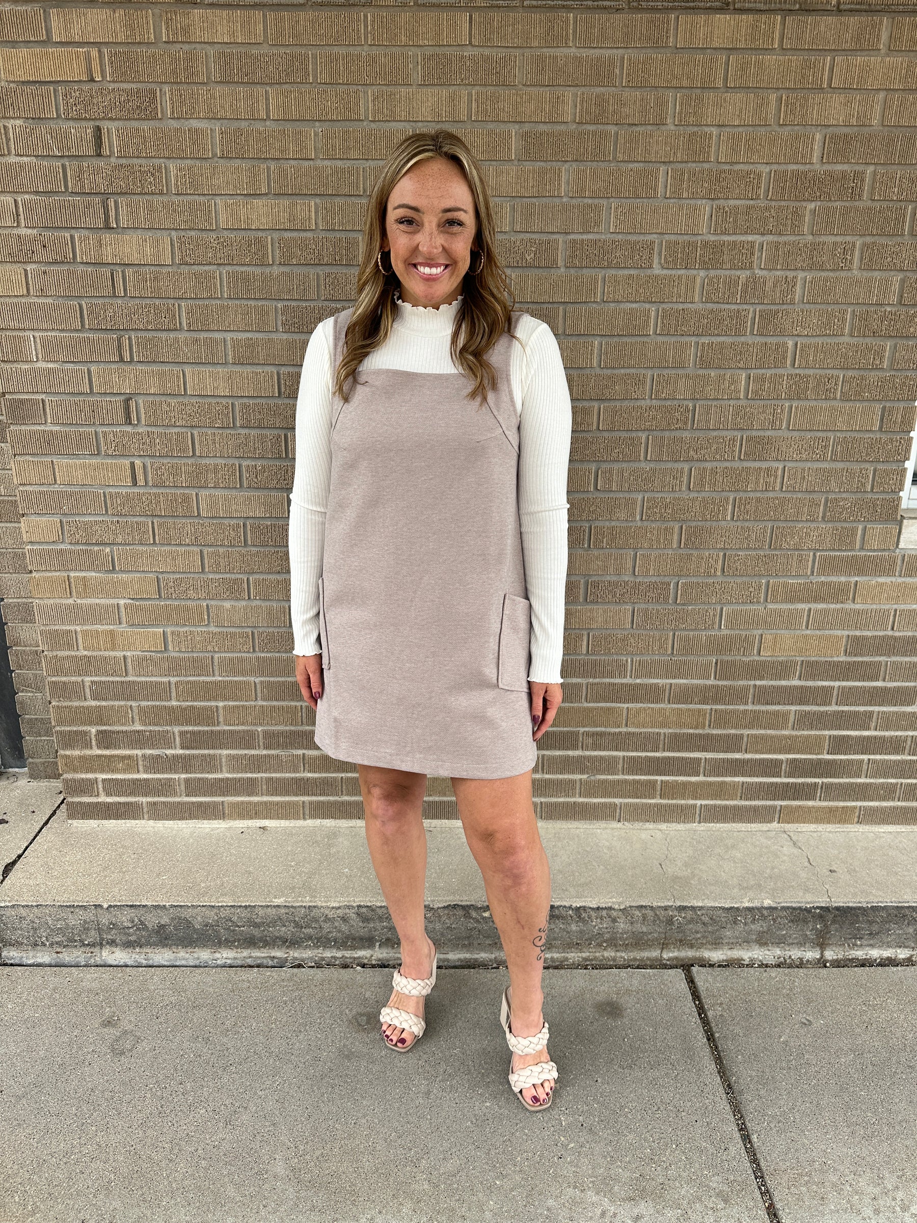 Woven Taupe Dress