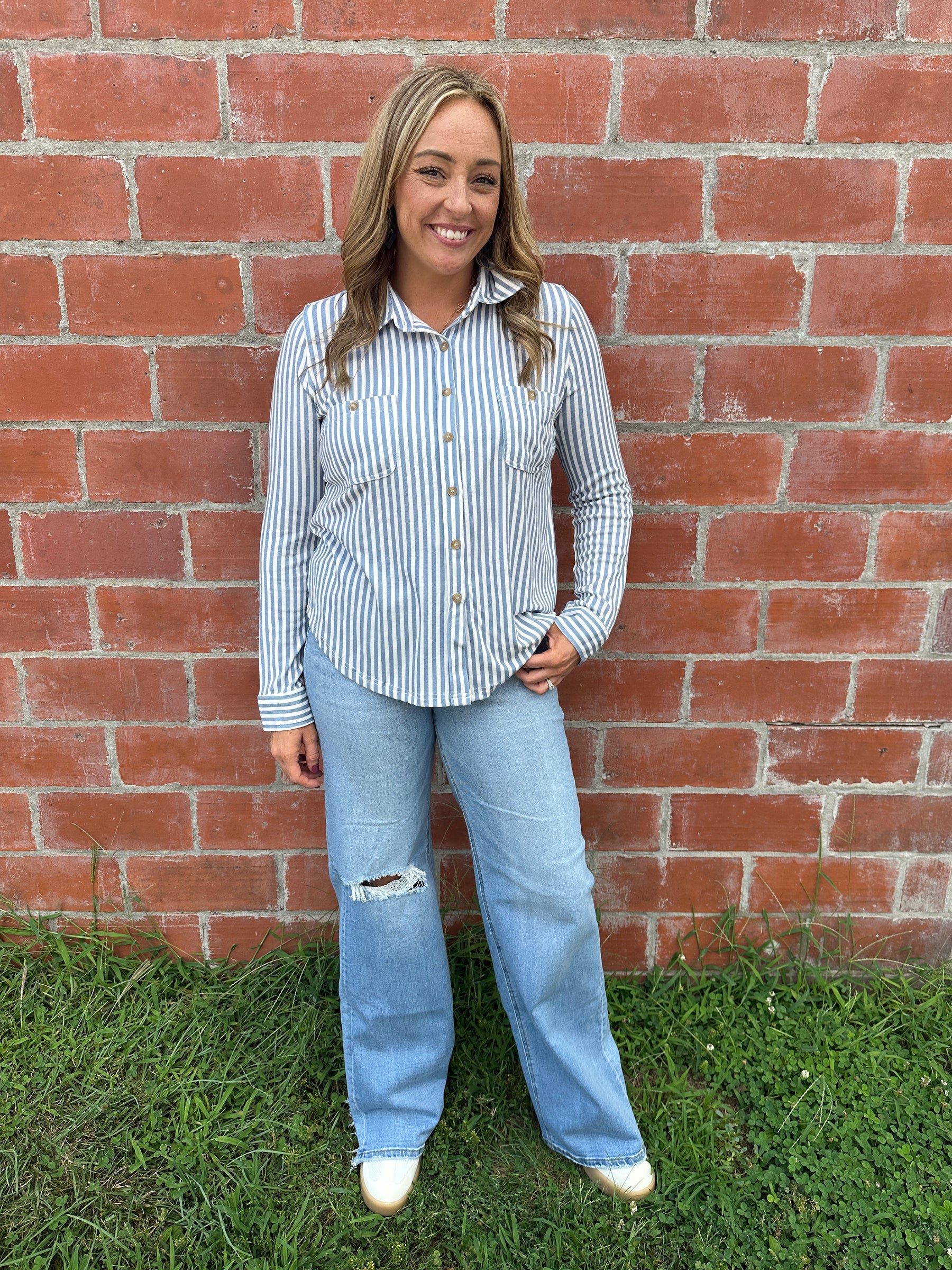 Buttery Soft Button Down - Blue