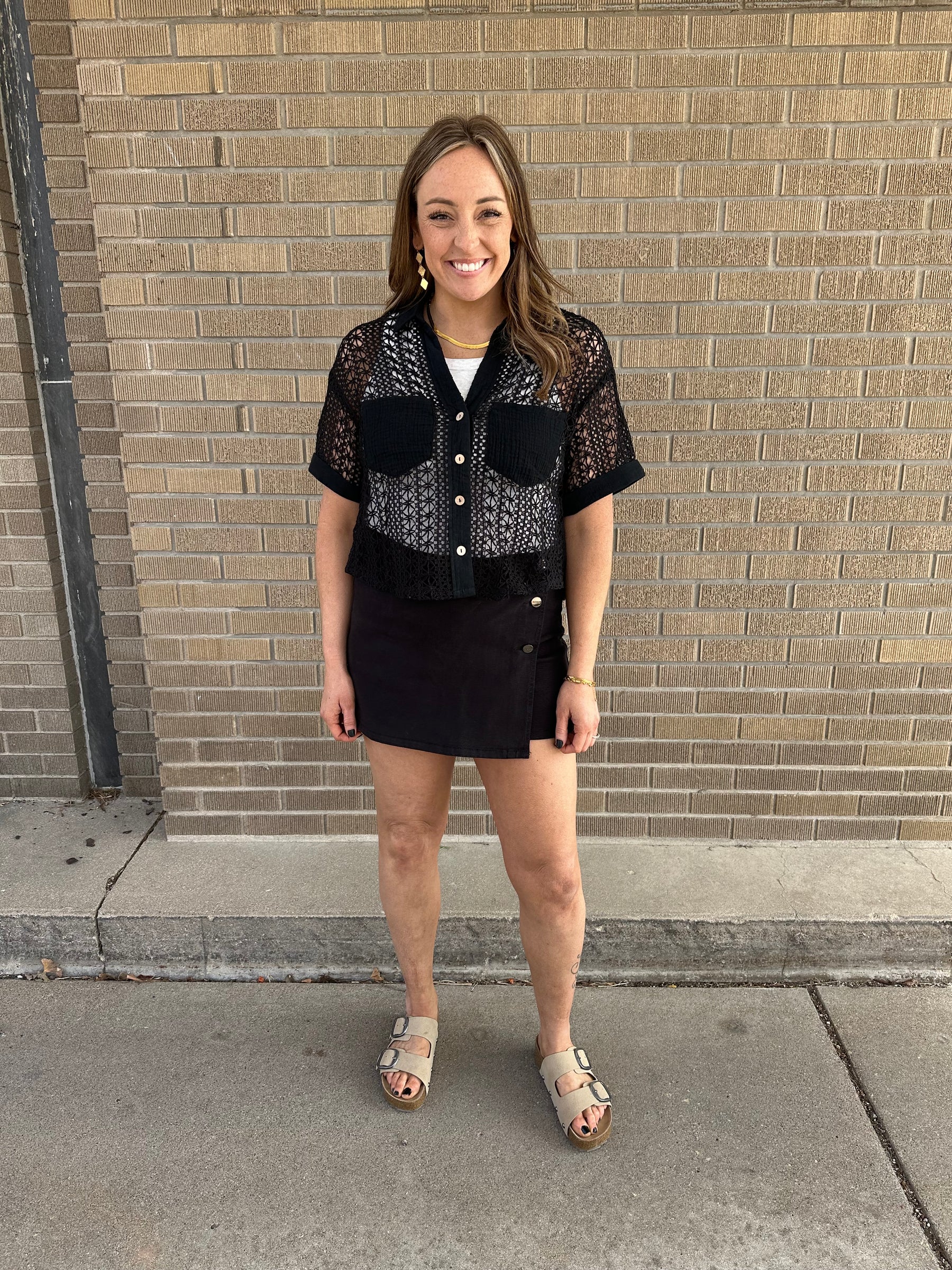 Black Crochet Top