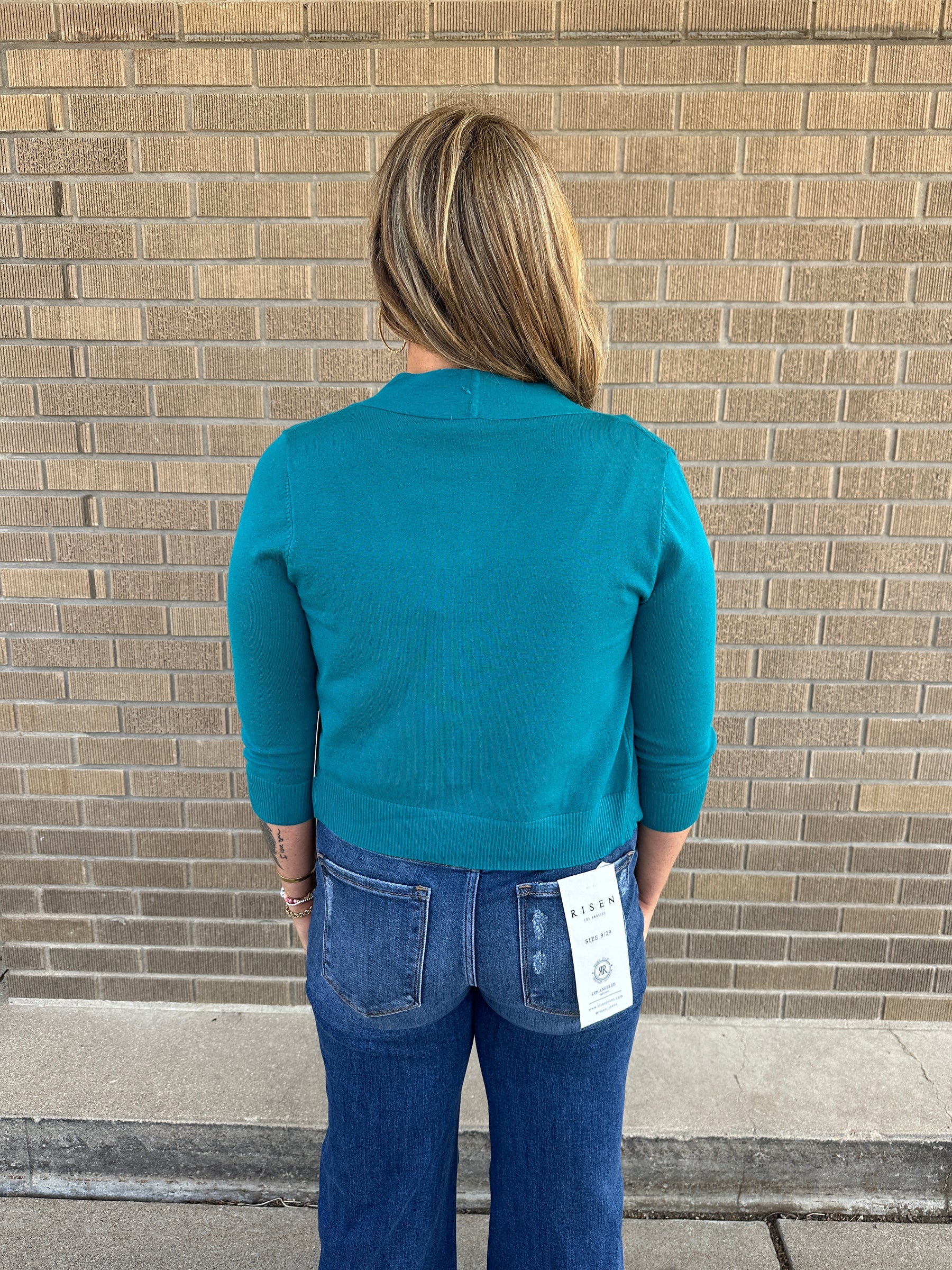Crop Rooted Cardigan - Dark Green