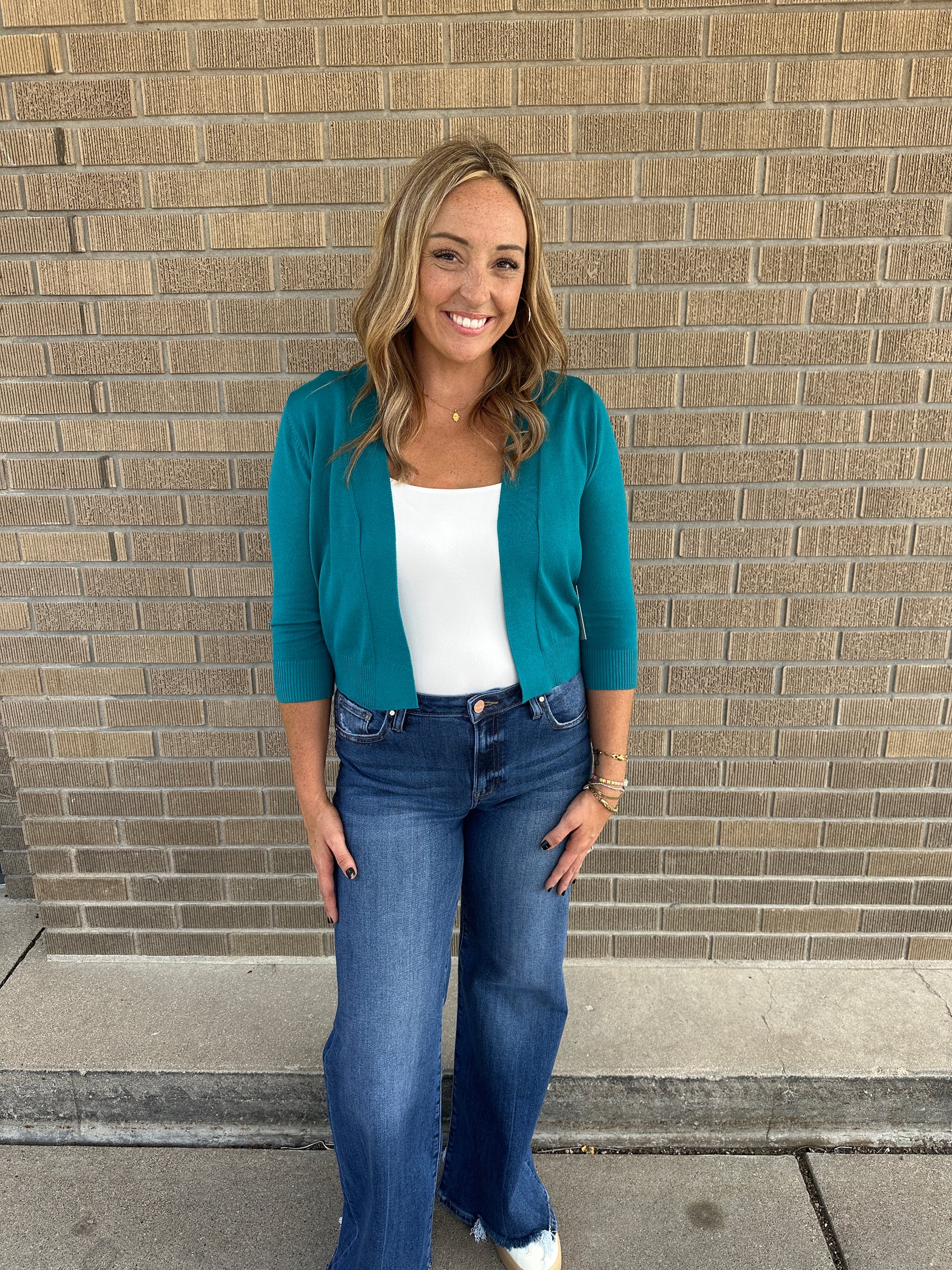Crop Rooted Cardigan - Dark Green