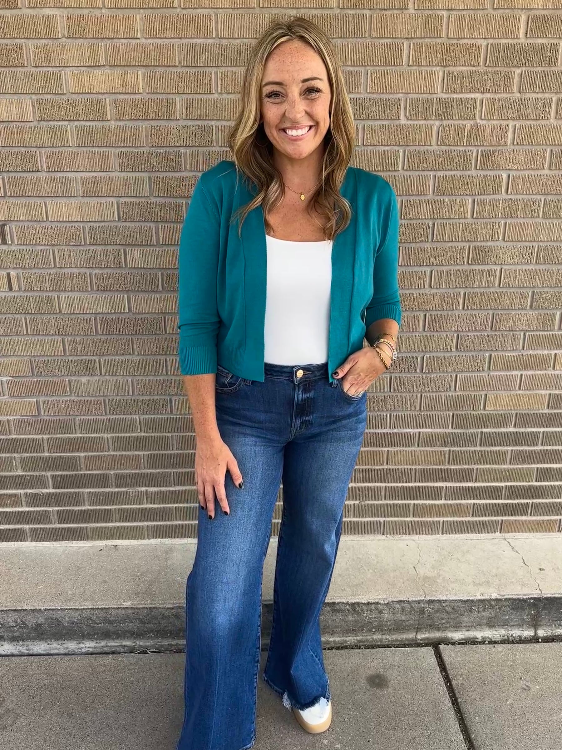 Crop Rooted Cardigan - Dark Green