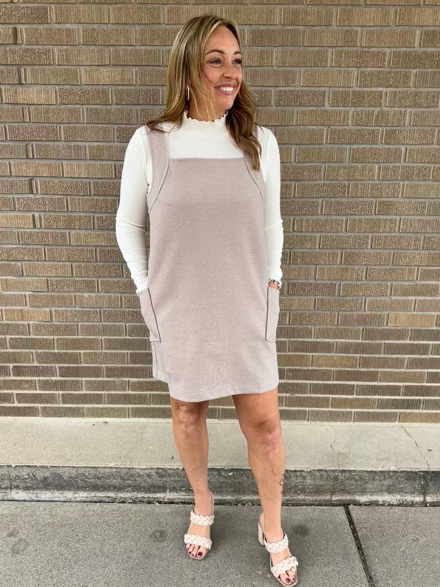 Woven Taupe Dress