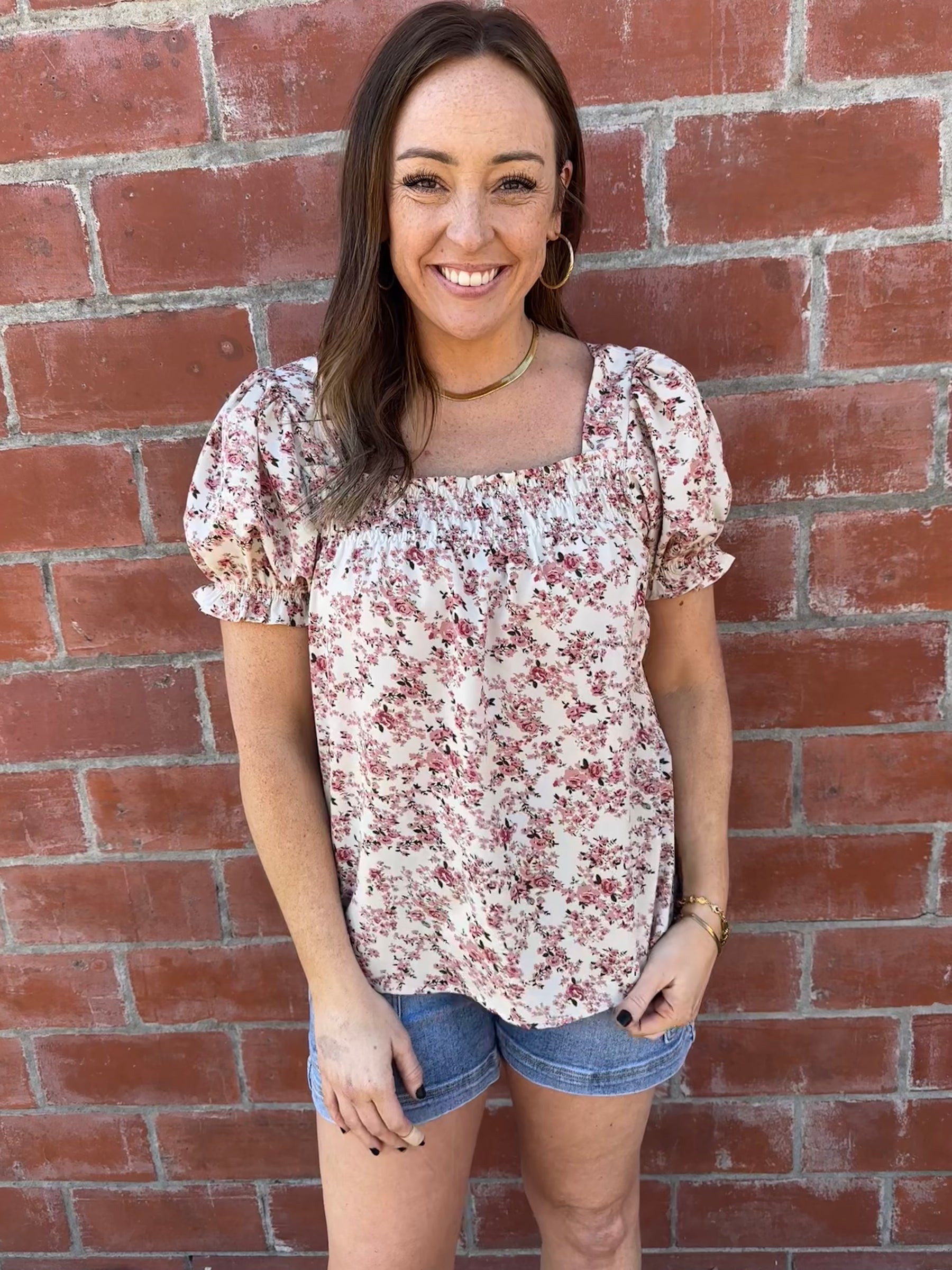 Cream Floral Blouse