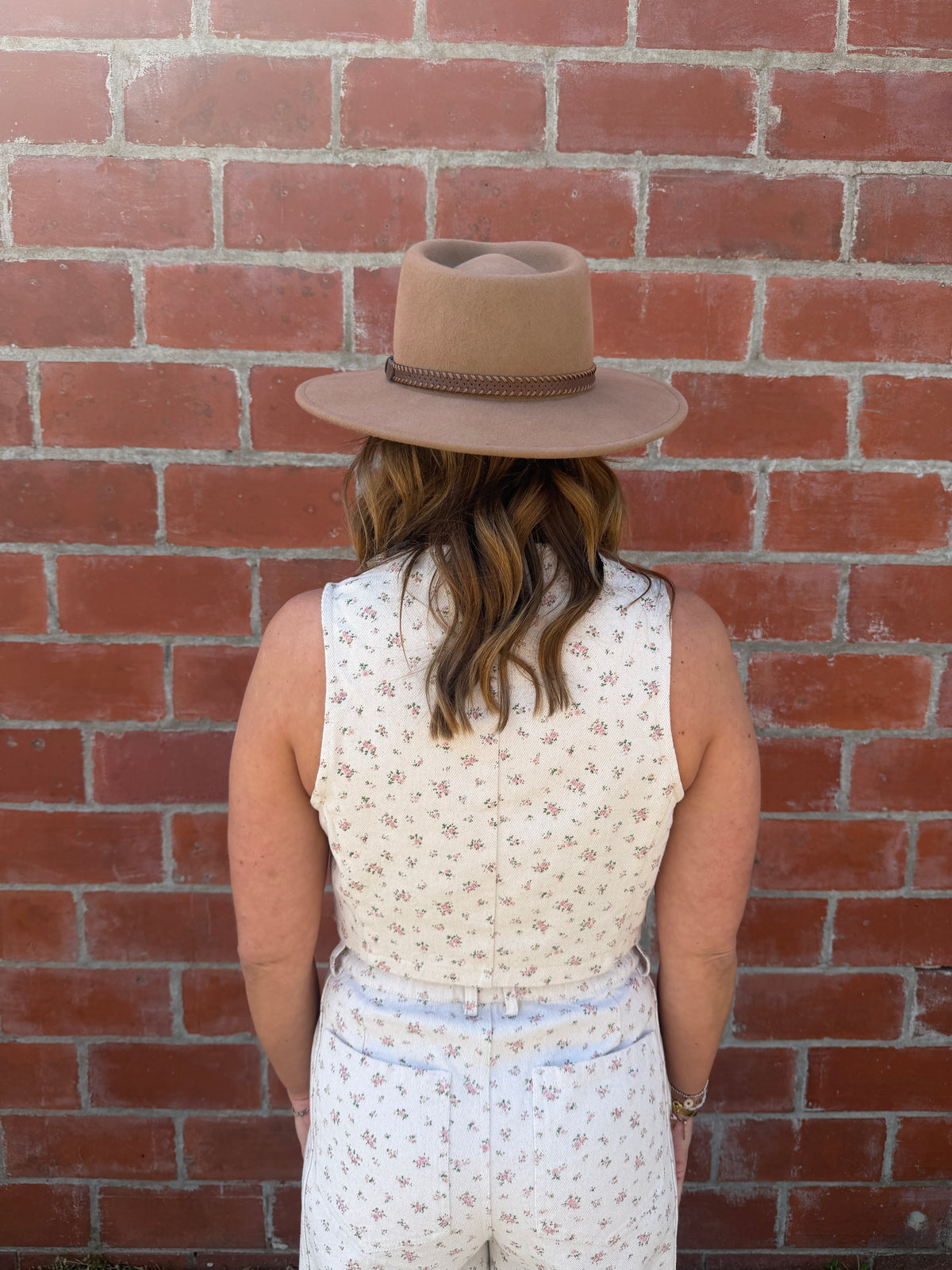 Pink Floral Denim Vest