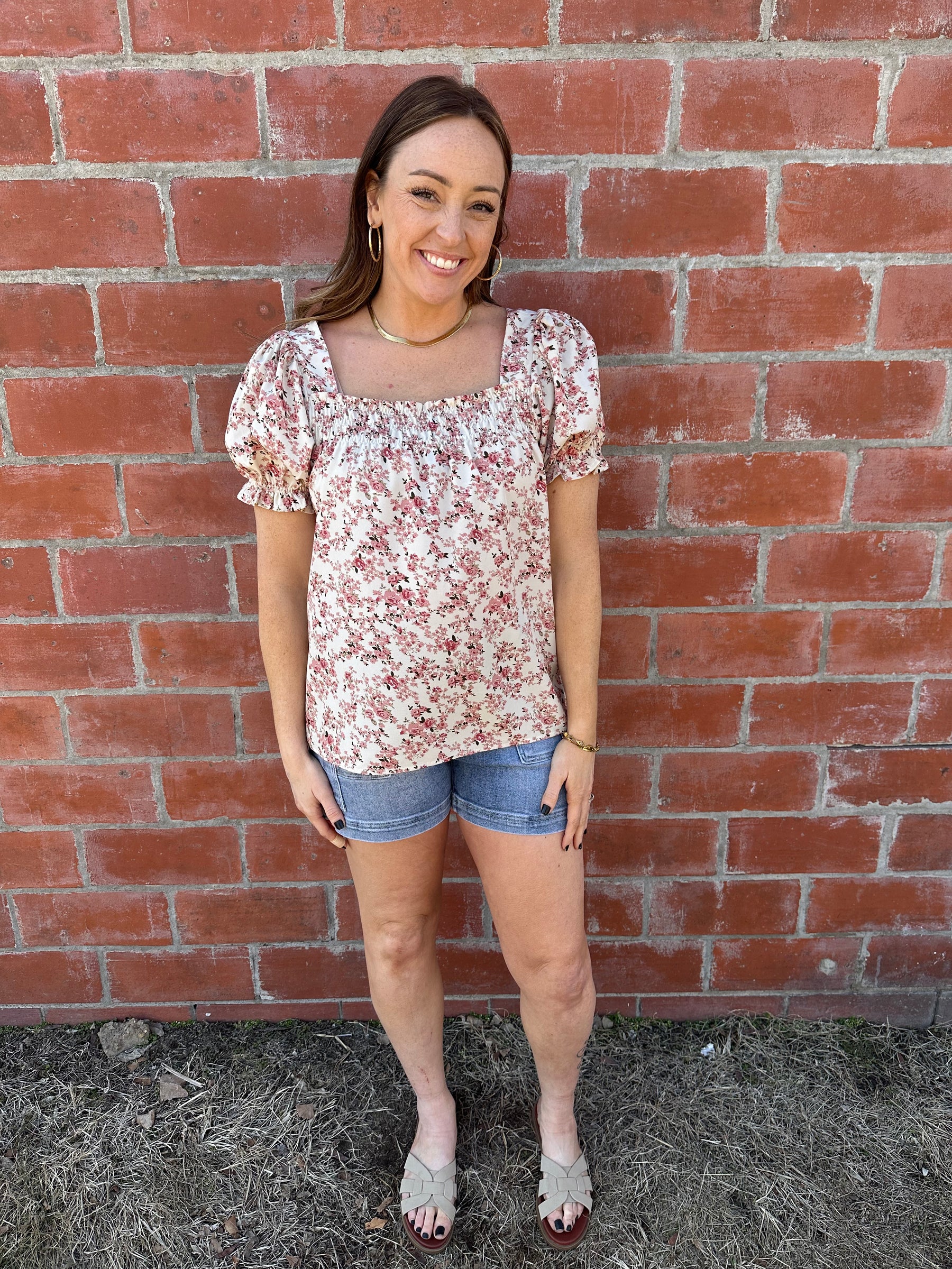 Cream Floral Blouse