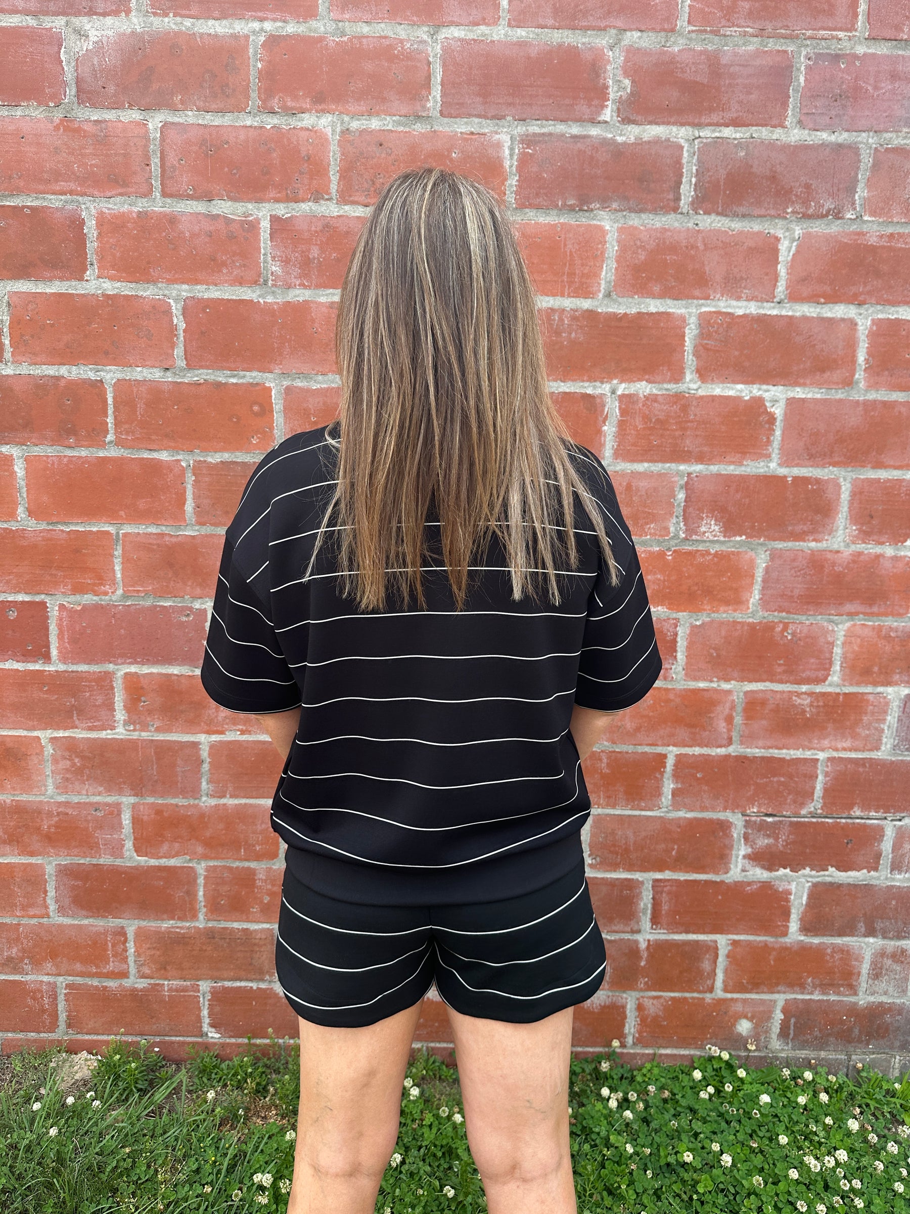 Buttery Soft Modal Stripe Tee - Black