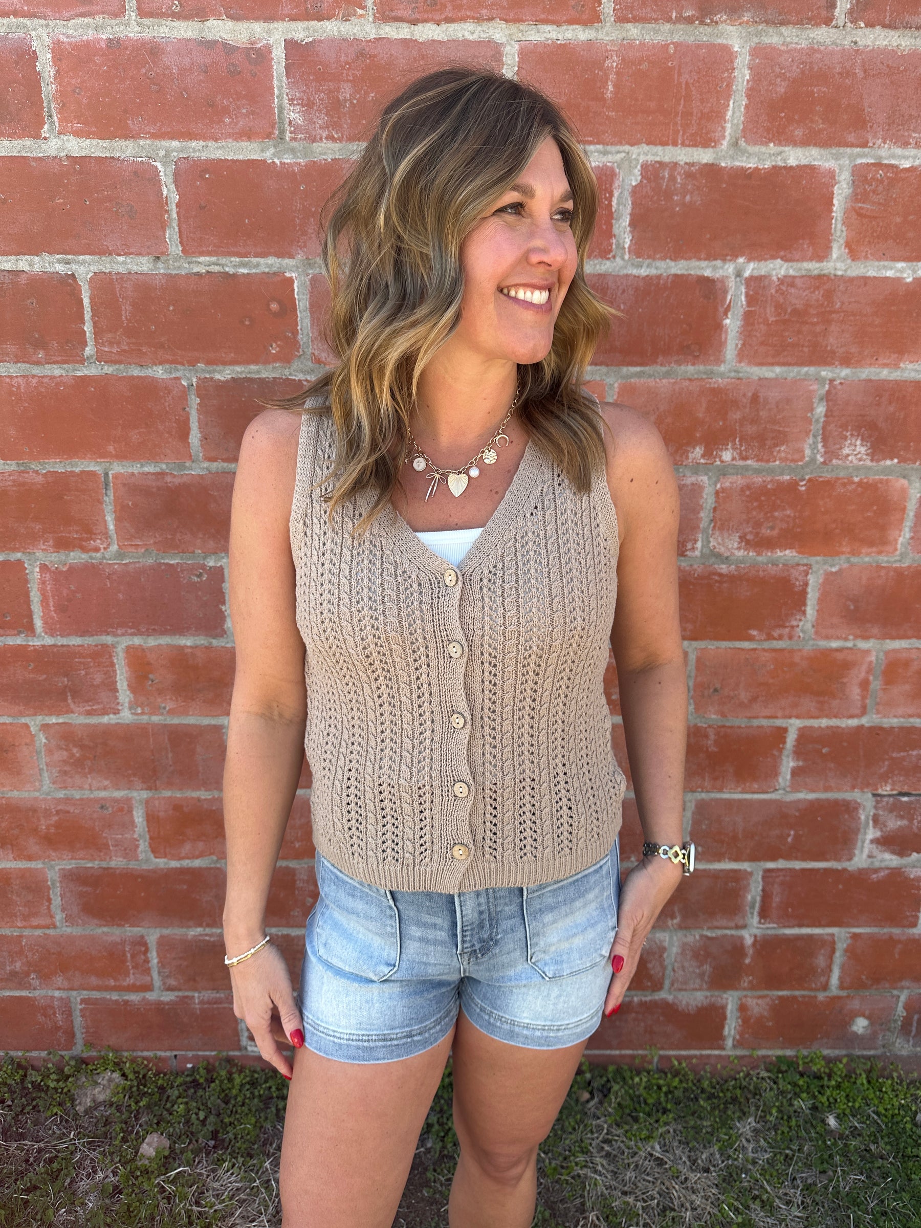 Taupe Sweater Vest