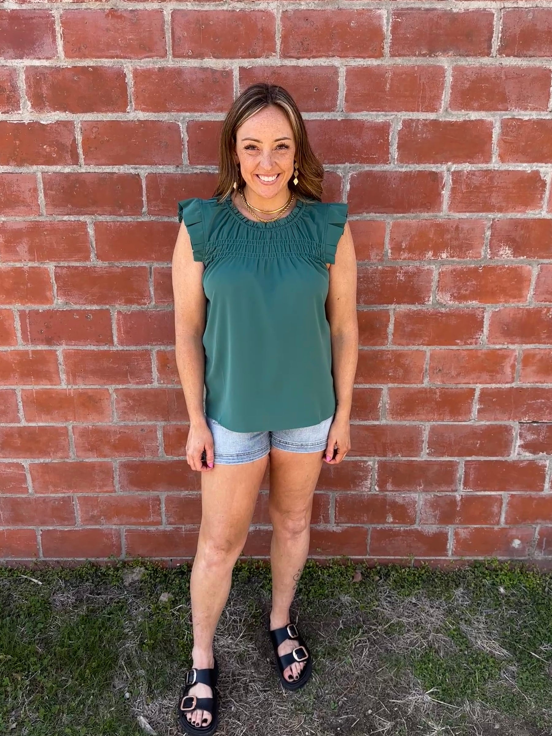 Smocked Emerald Blouse