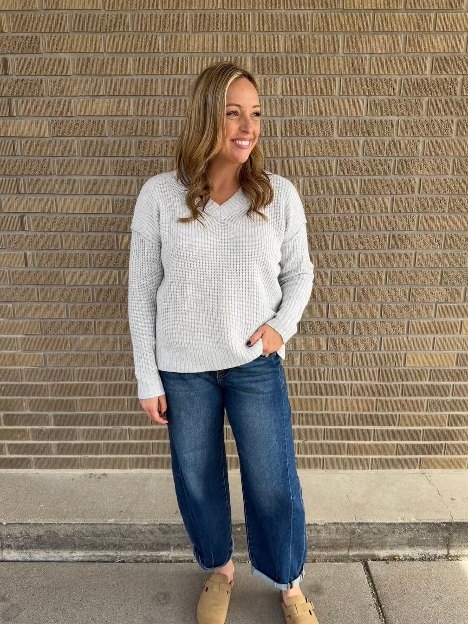 Chunky Knit Grey Sweater