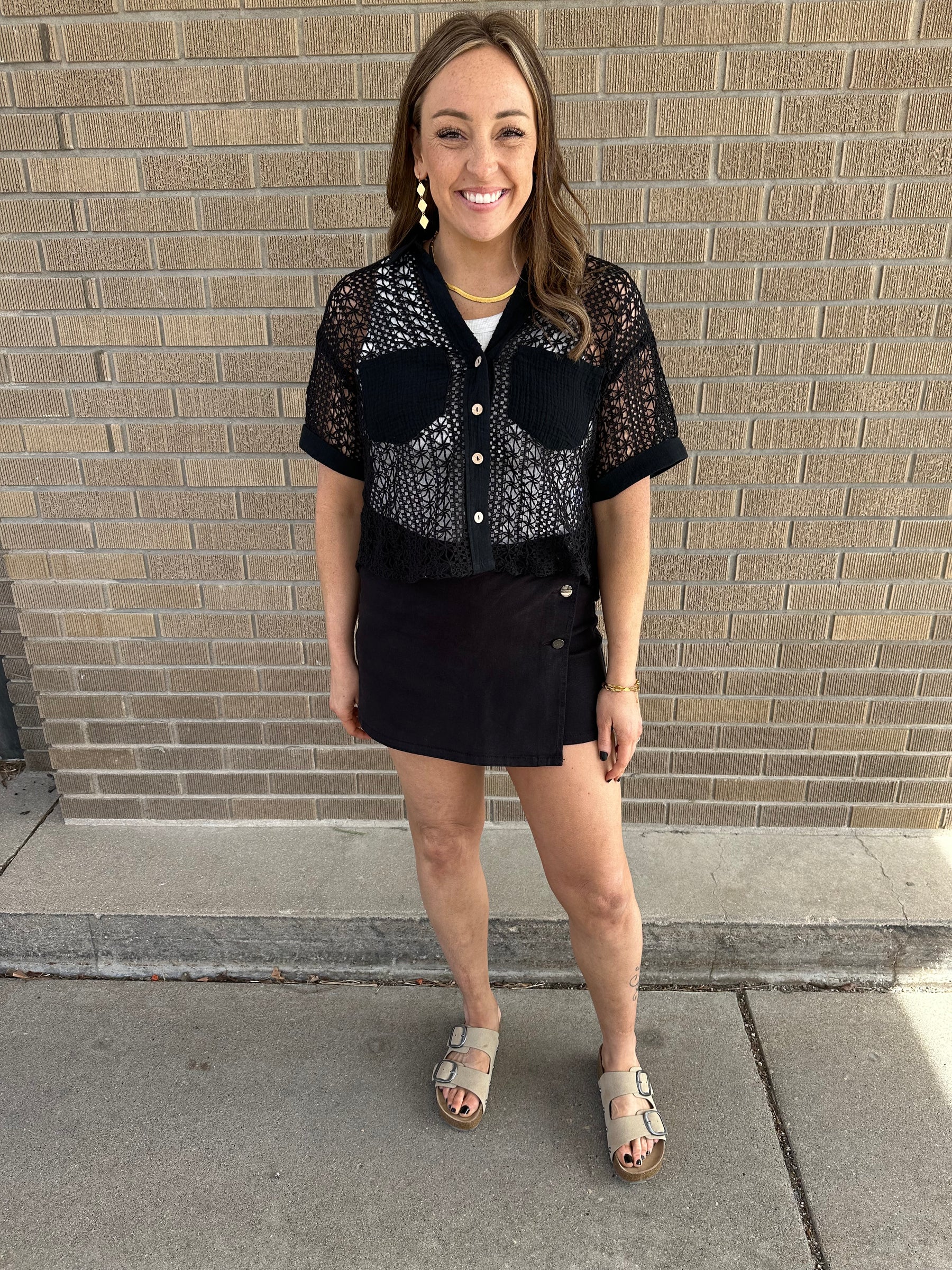 Black Crochet Top