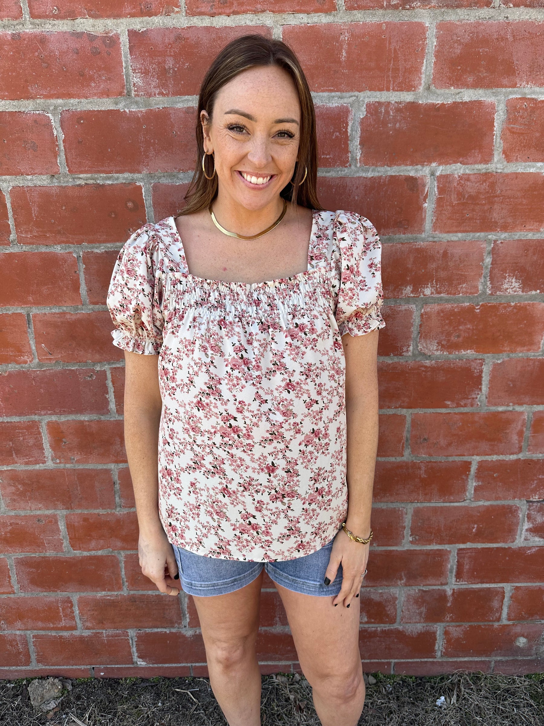 Cream Floral Blouse