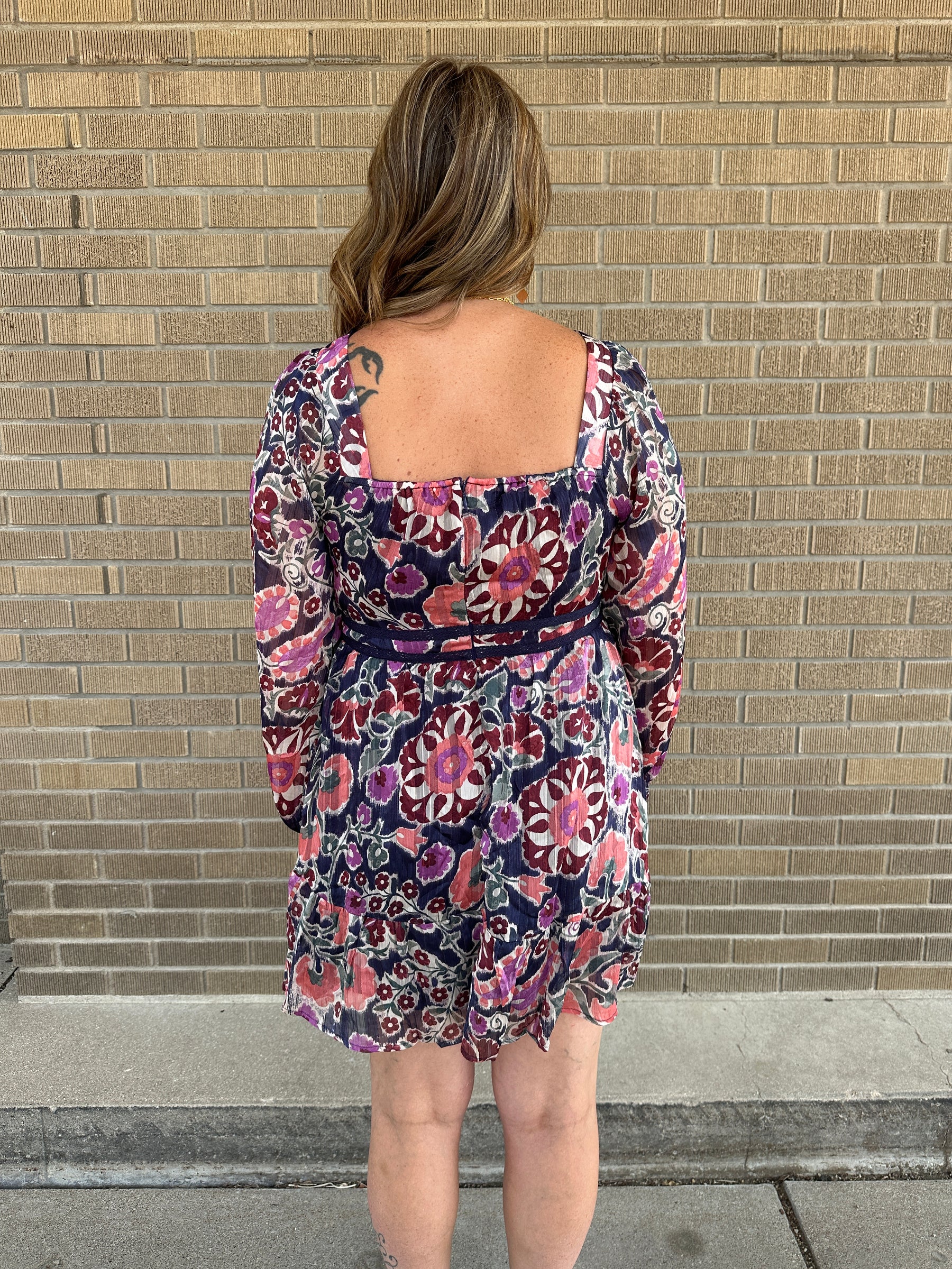 Navy Floral Dress