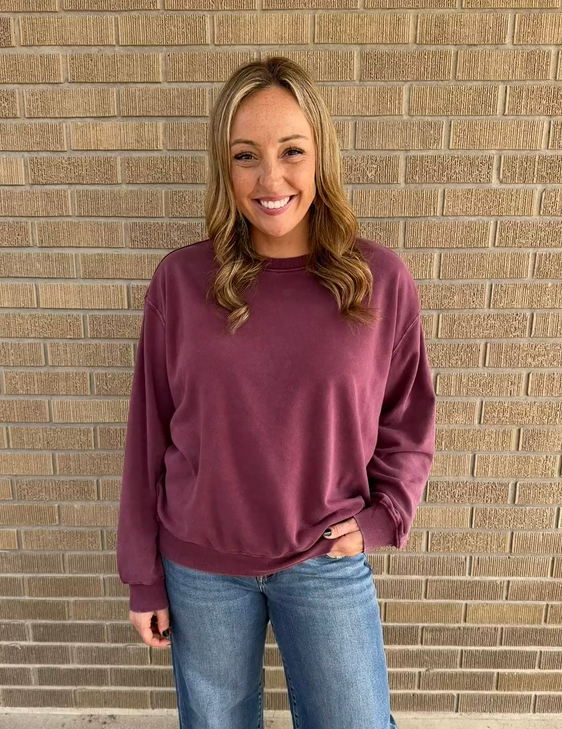 Oversized Sweatshirt - Dark Cherry