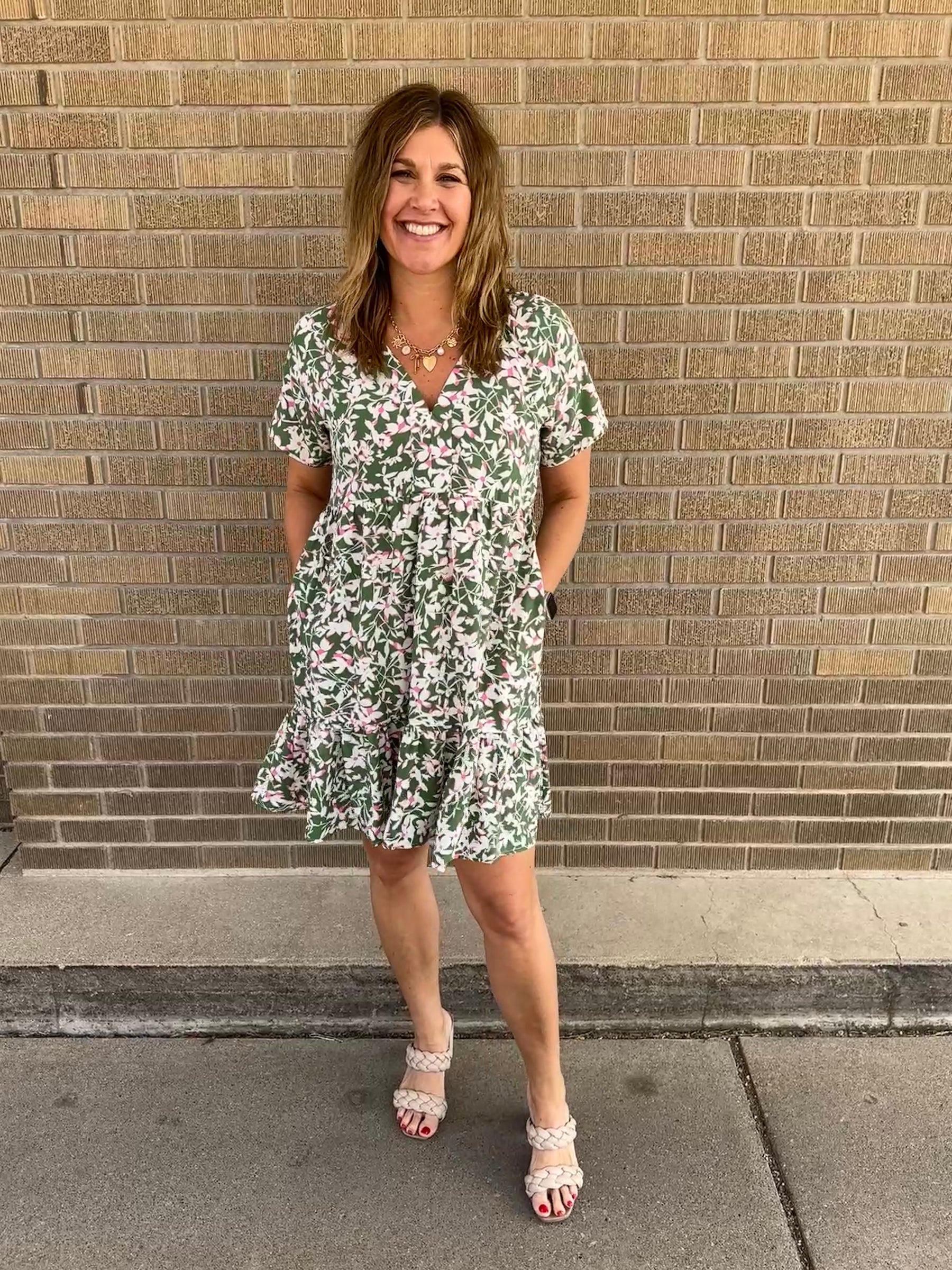Green Floral Dress