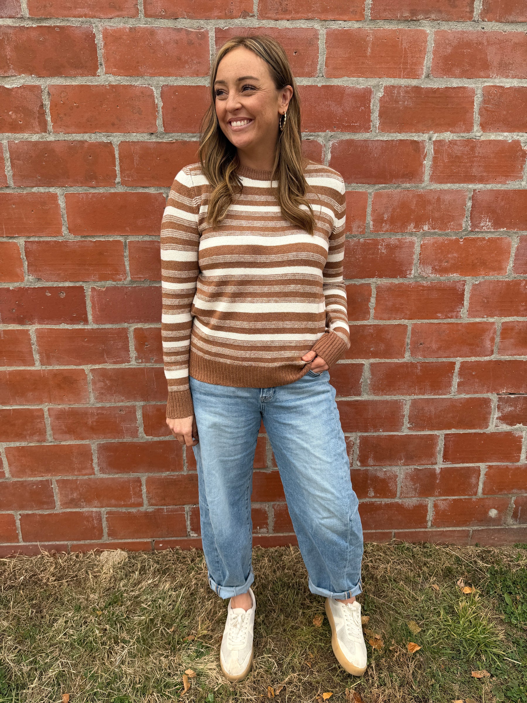Striped Camel Sweater