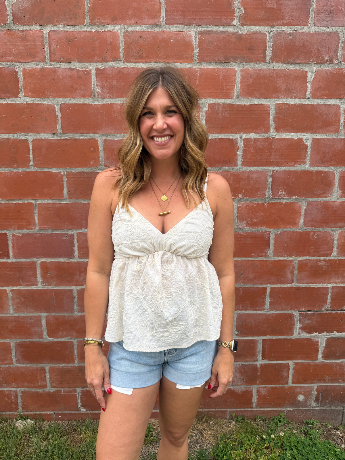 Embroidered Floral Tank