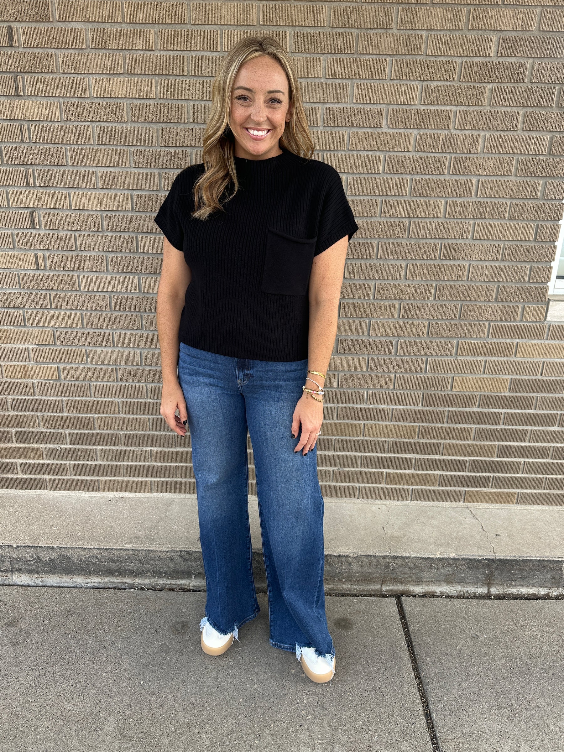 Black Knit Sweater Top