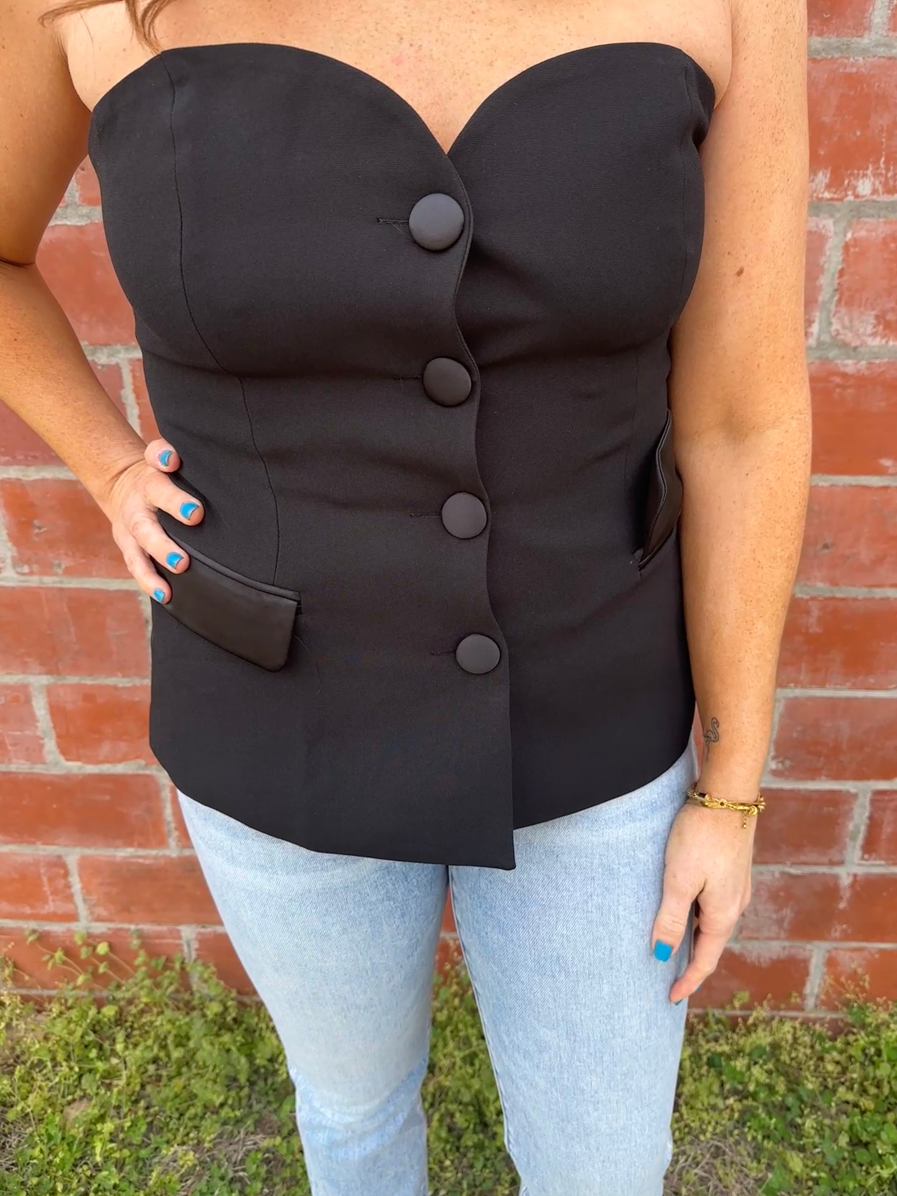 Strapless Black Top