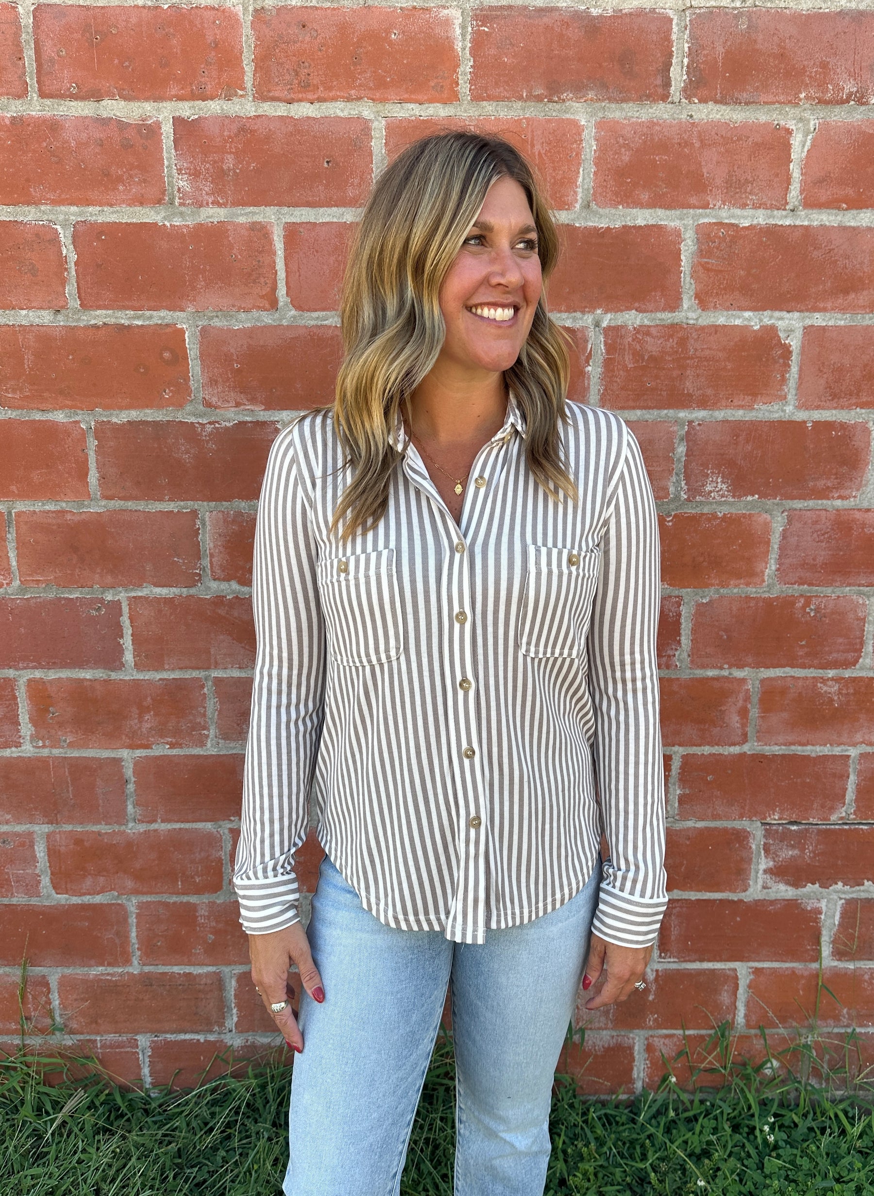 Buttery Soft Button Down - Mocha