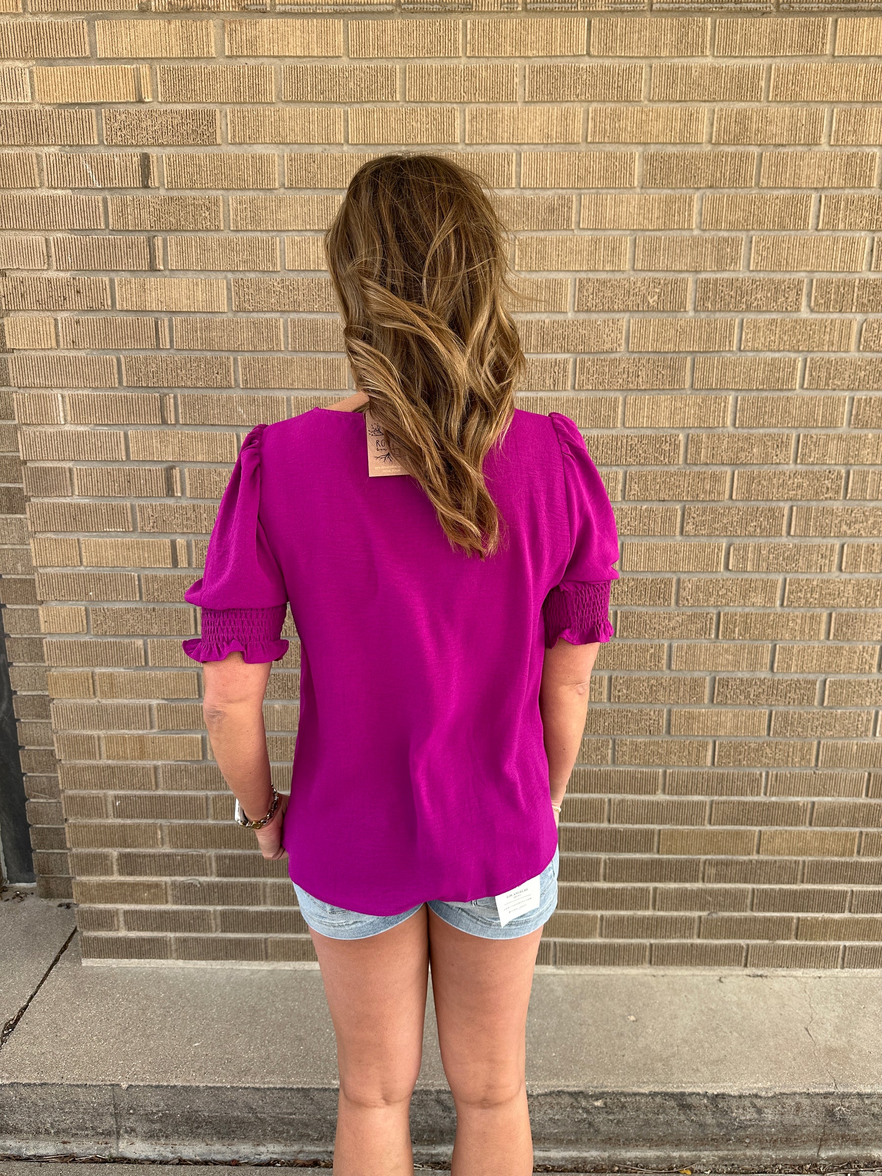 Perfect Crinkle Blouse - Magenta