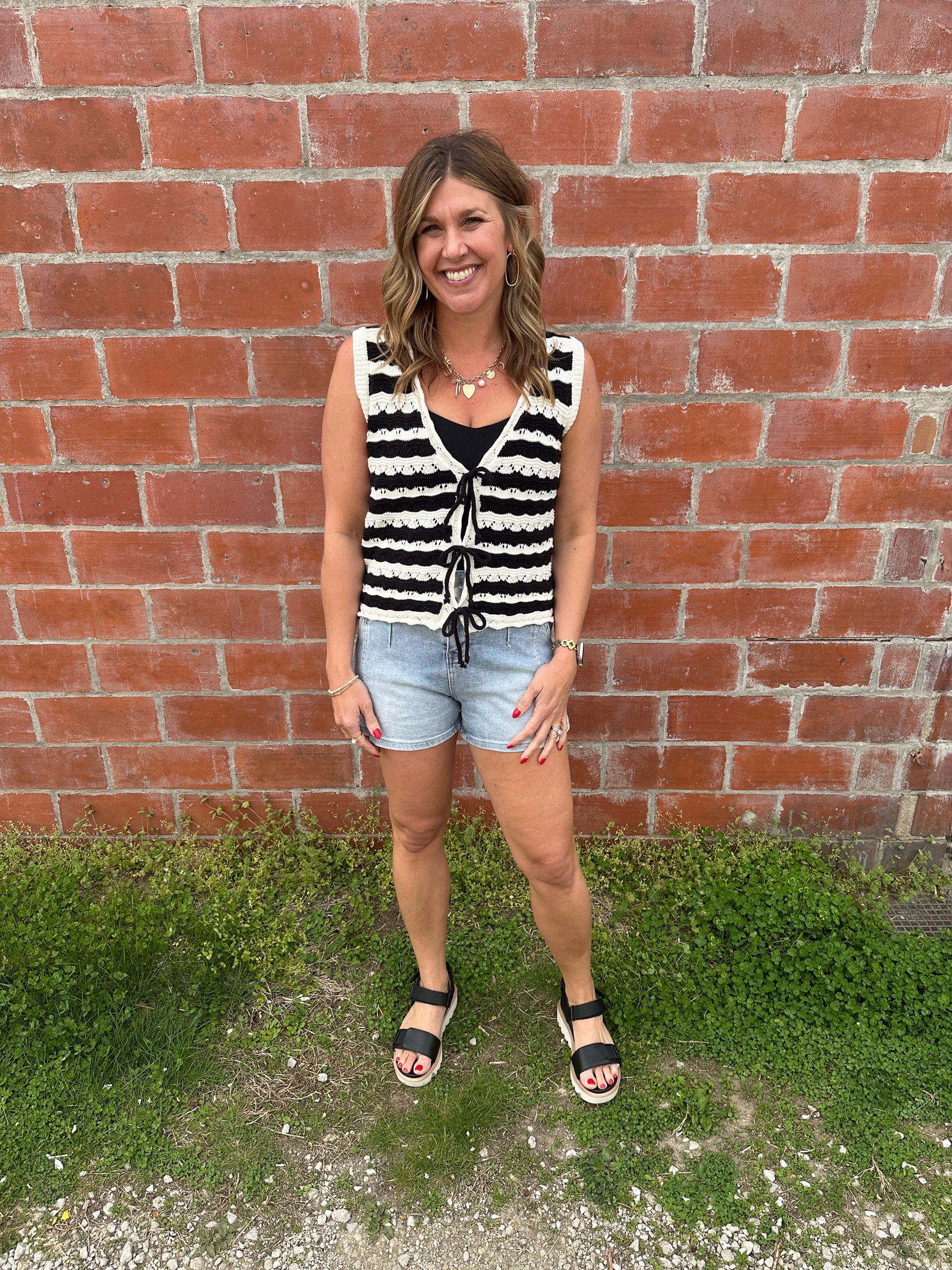 Stunning Knit Tie Front Vest