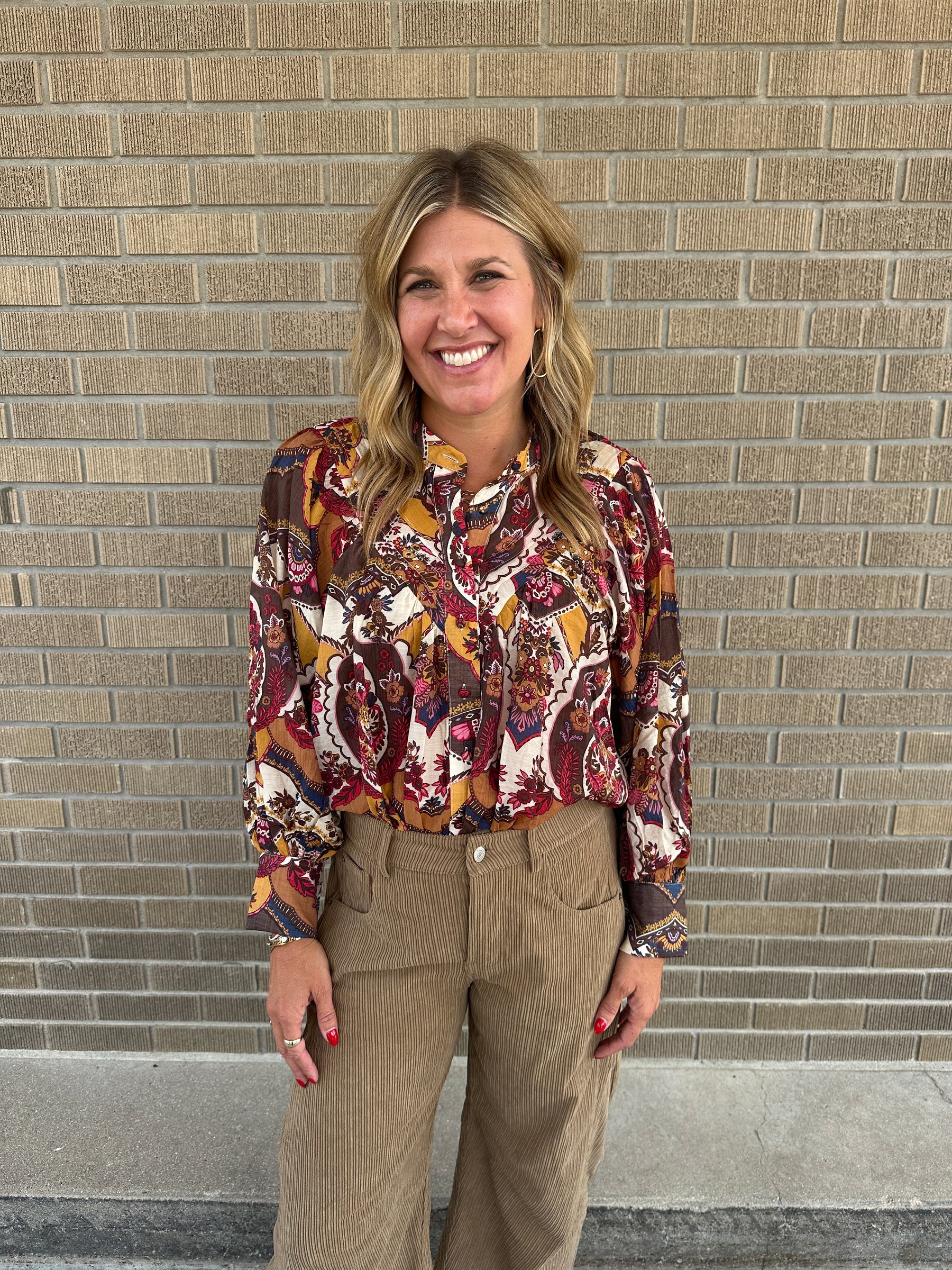 Gem Tones Floral Blouse