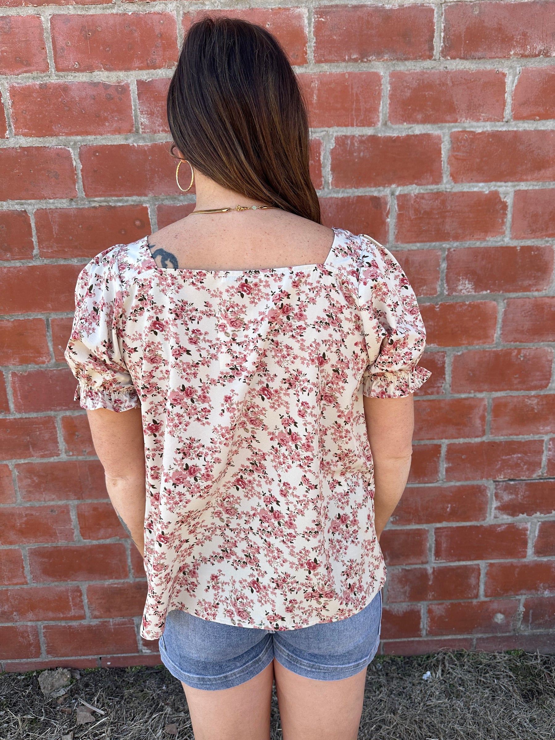 Cream Floral Blouse