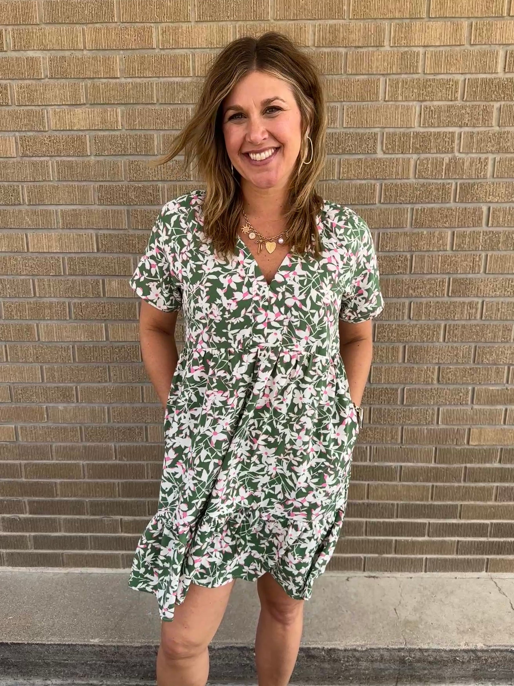 Green Floral Dress
