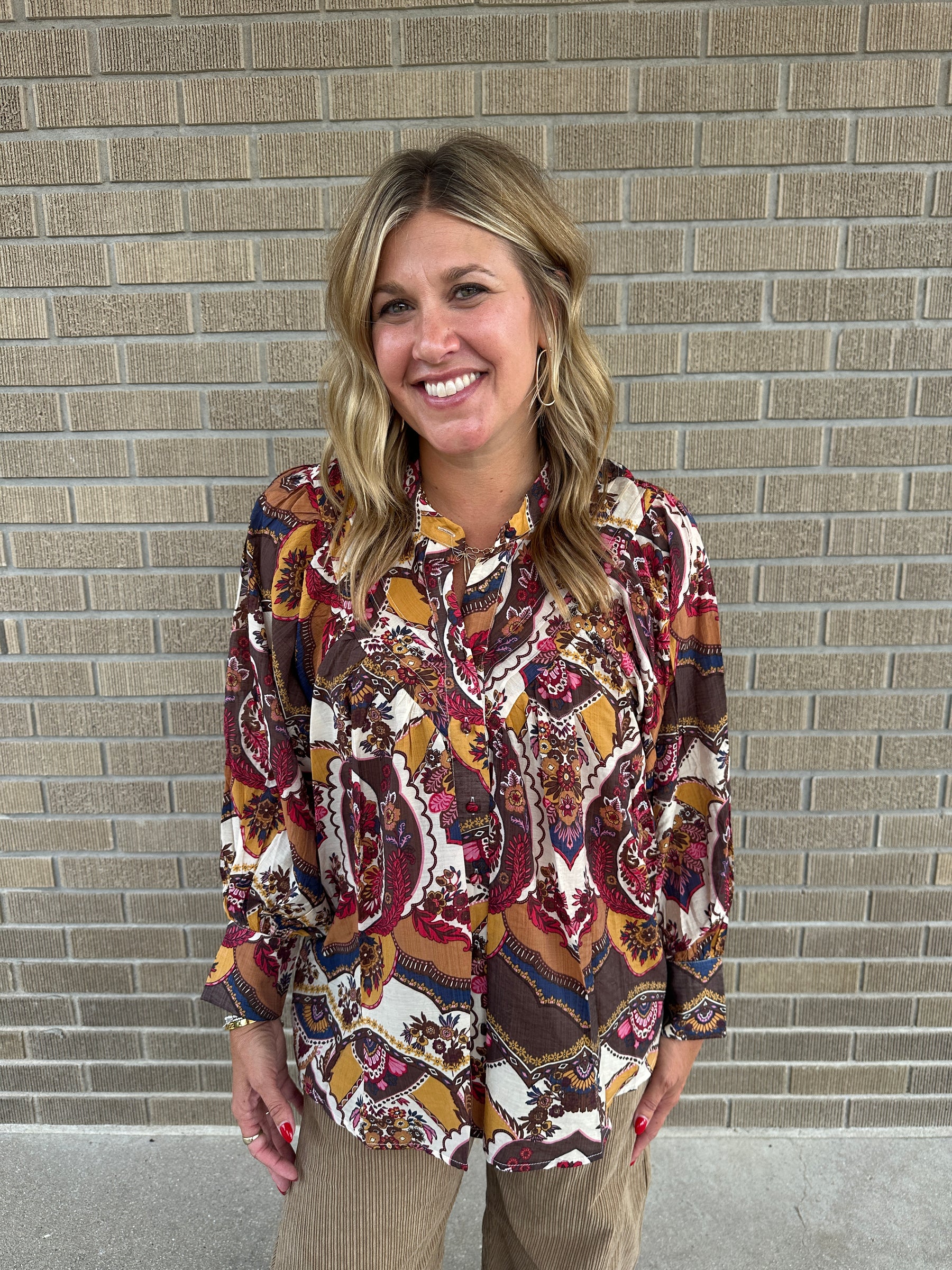 Gem Tones Floral Blouse