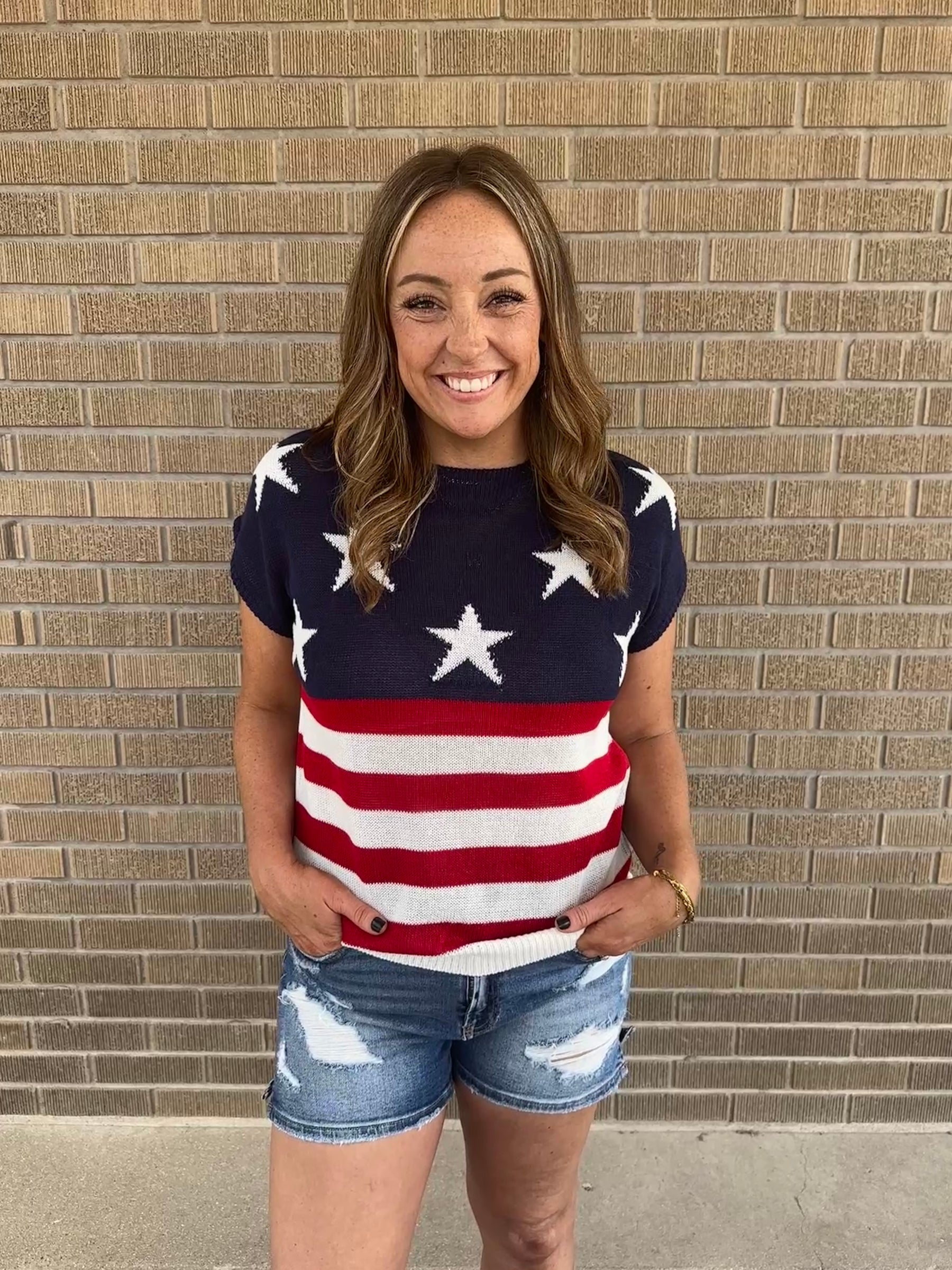 Stars and Stripes Knit Top