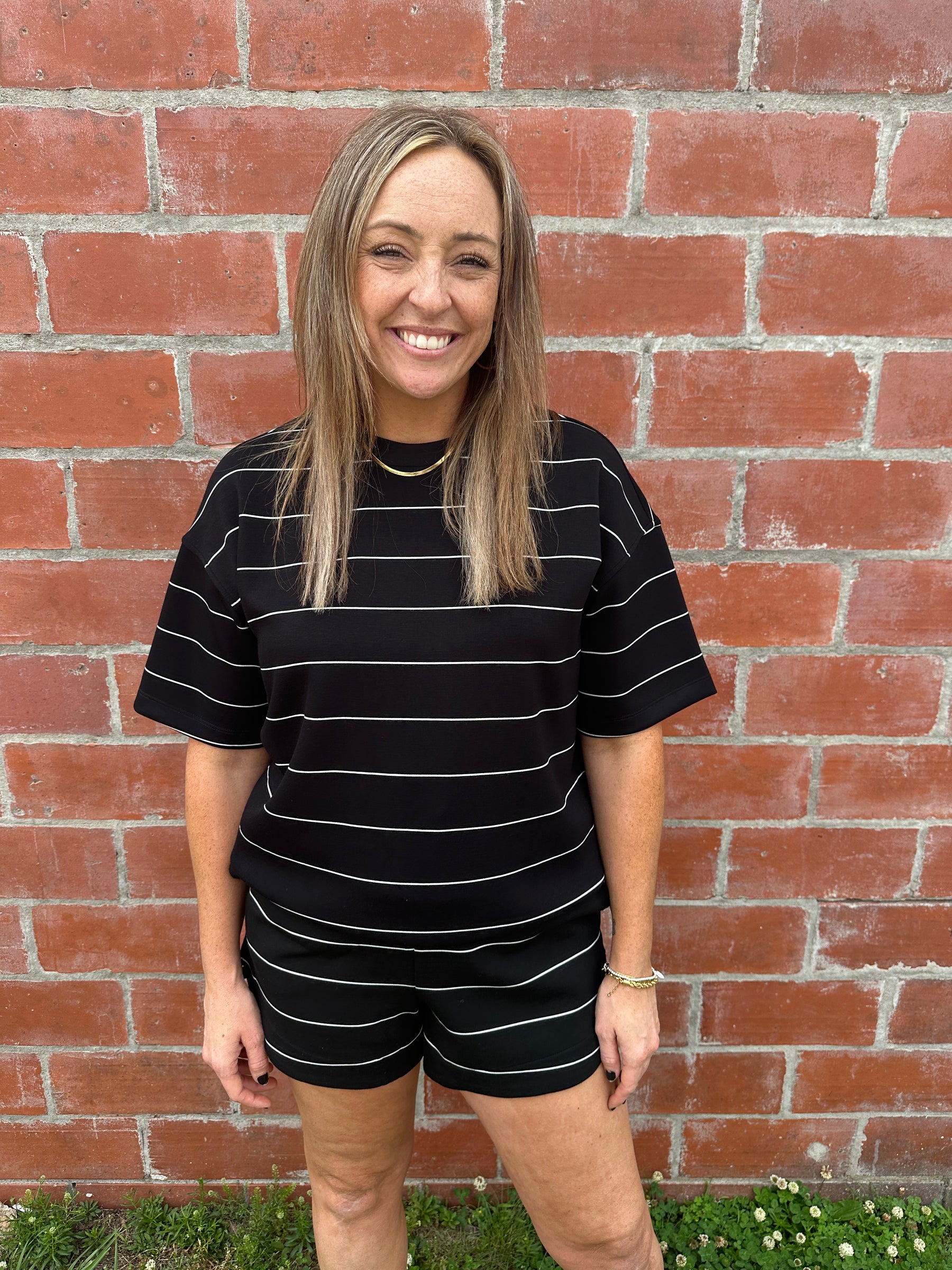 Buttery Soft Modal Stripe Tee - Black