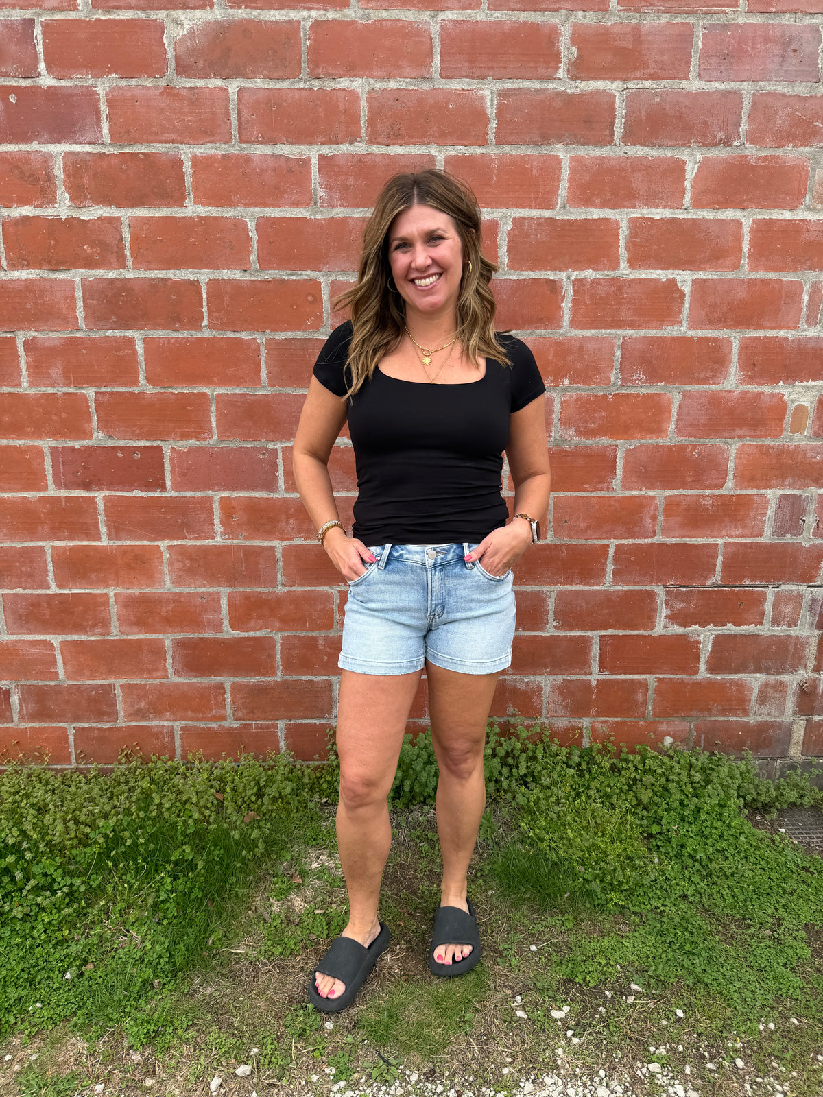 Everyday Square Neck Tee - Black