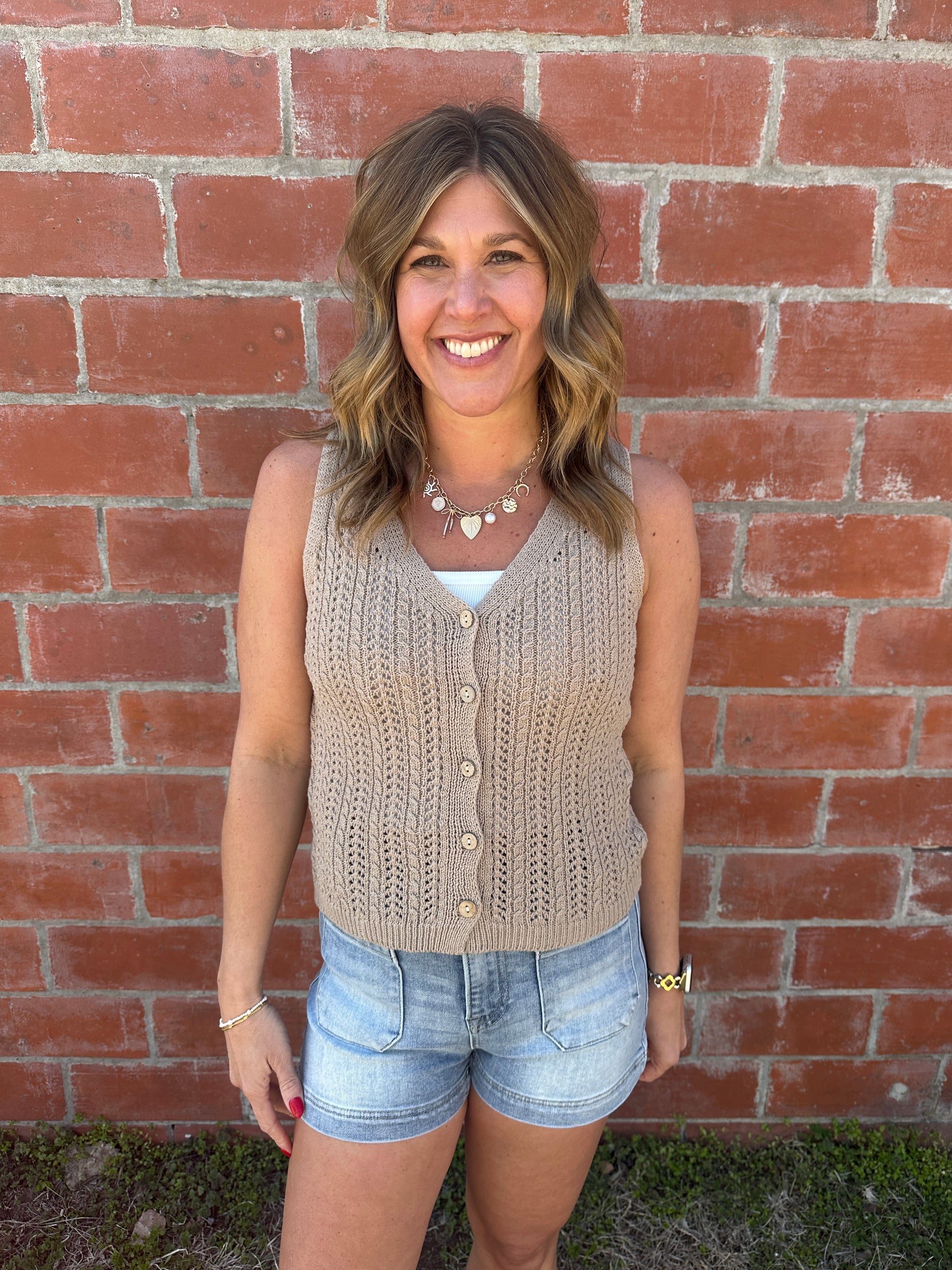 Taupe Sweater Vest
