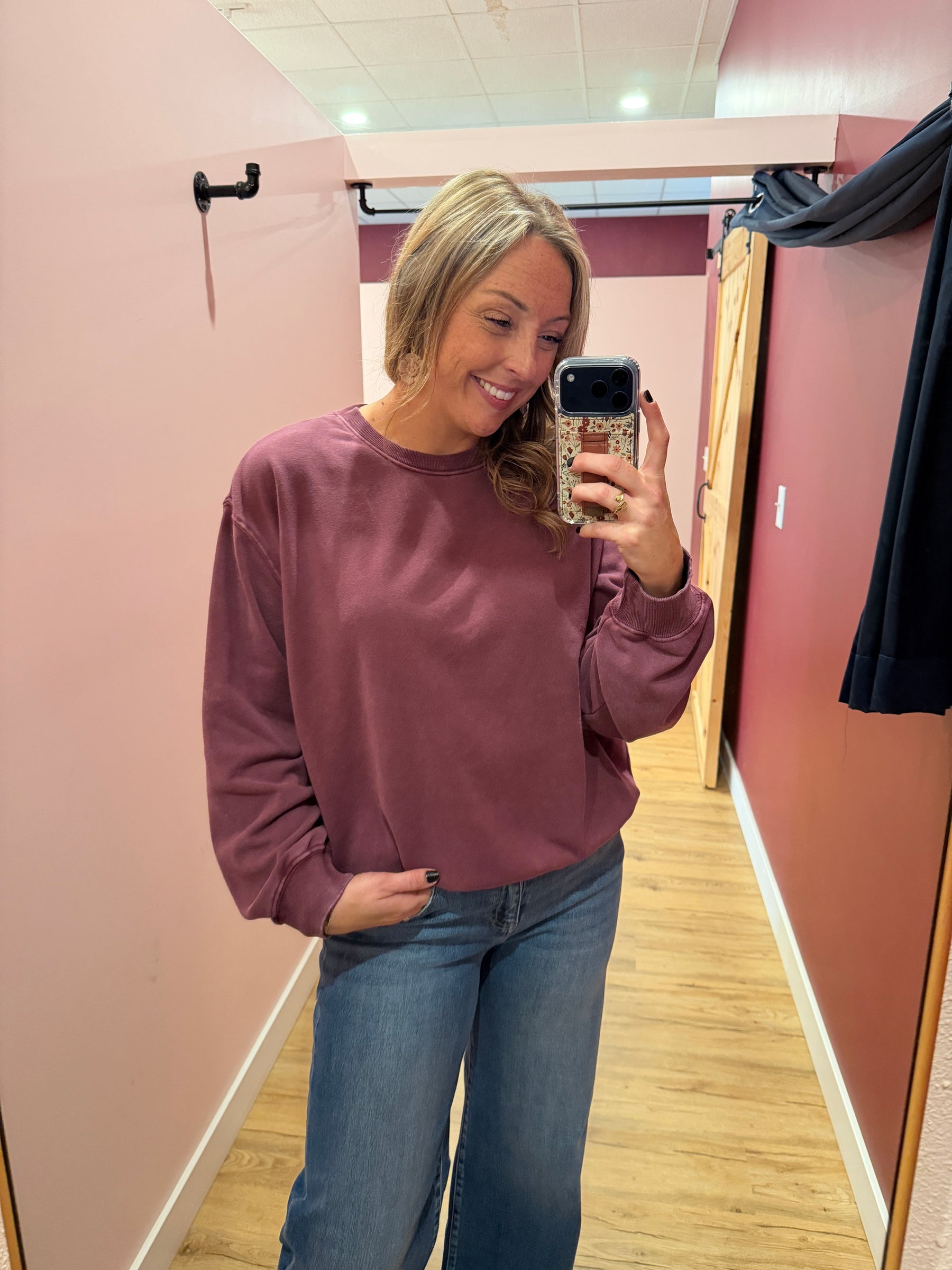 Oversized Sweatshirt - Dark Cherry