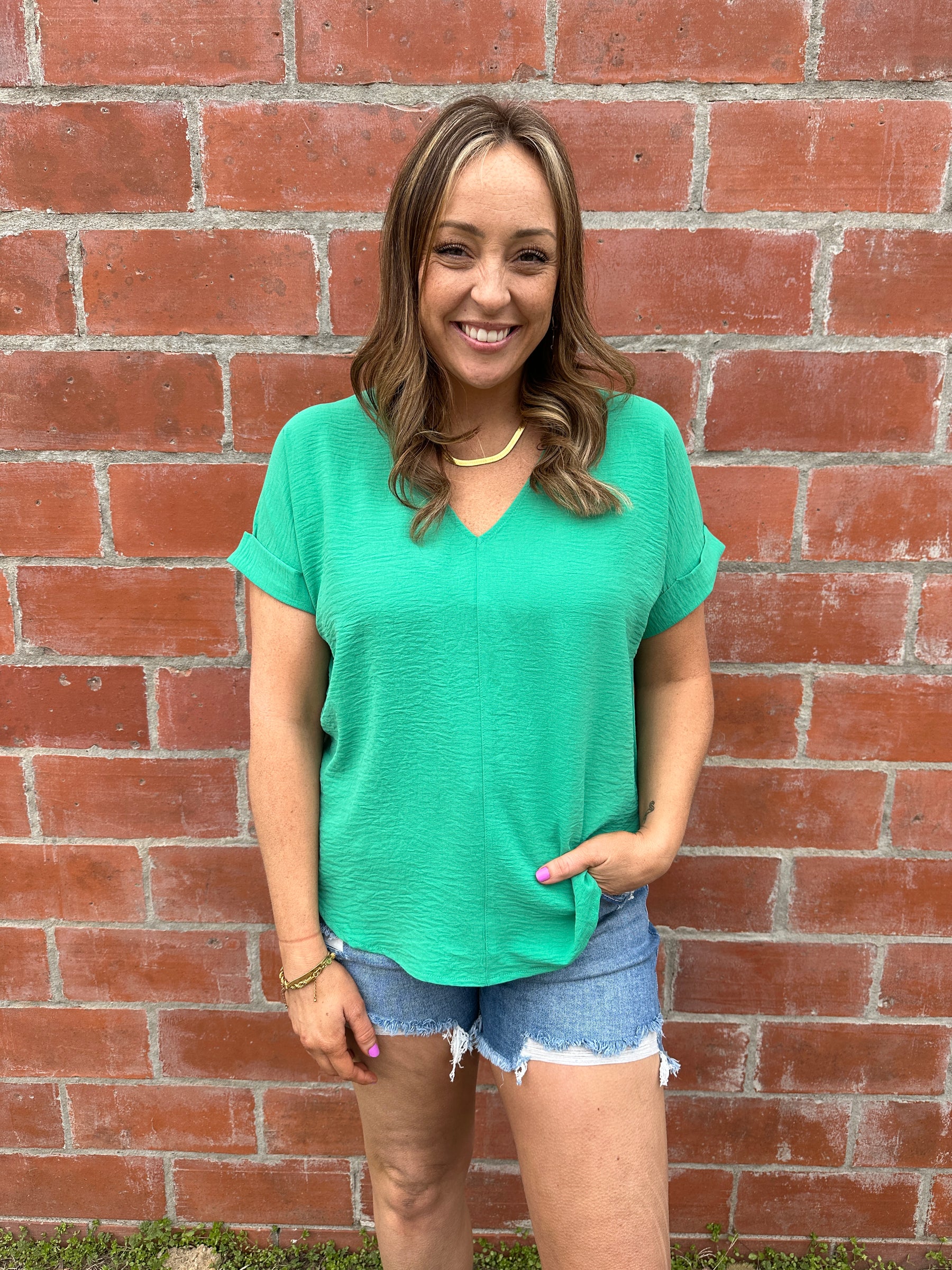 Adorable in Aqua Blouse