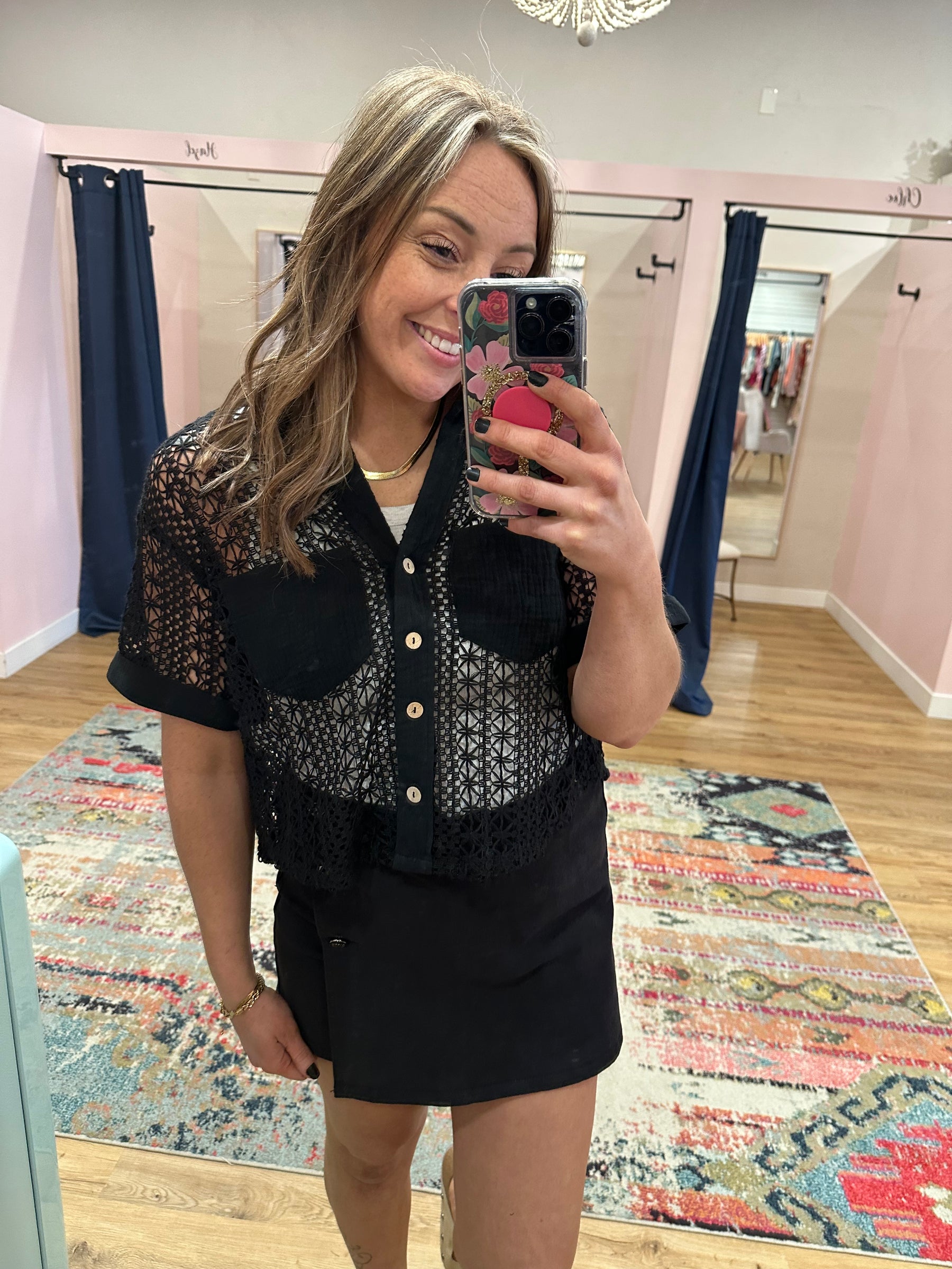 Black Crochet Top