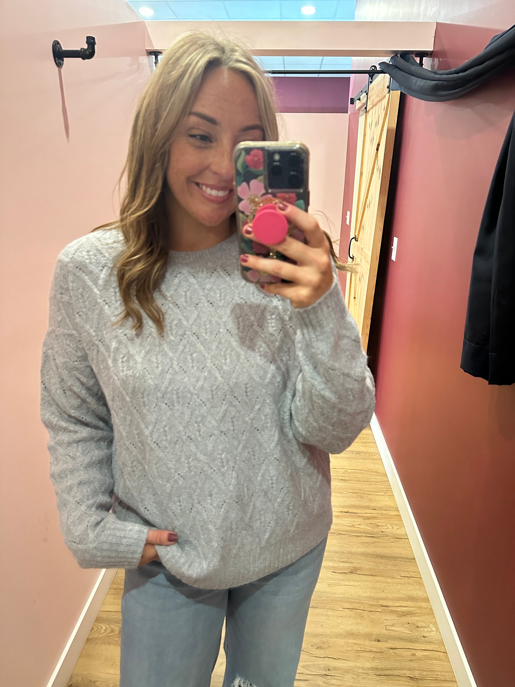 Heather Grey Knit Sweater