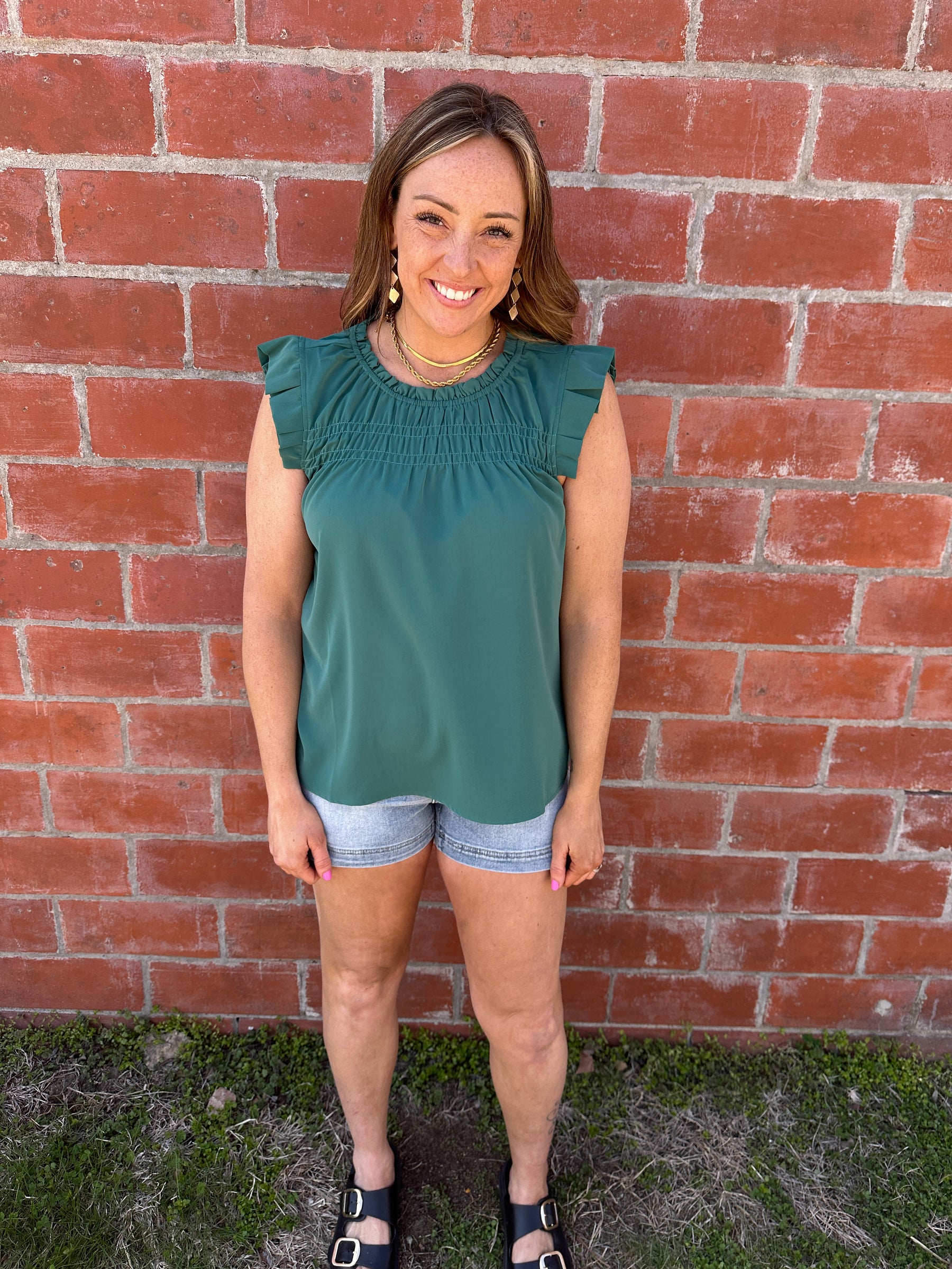 Smocked Emerald Blouse