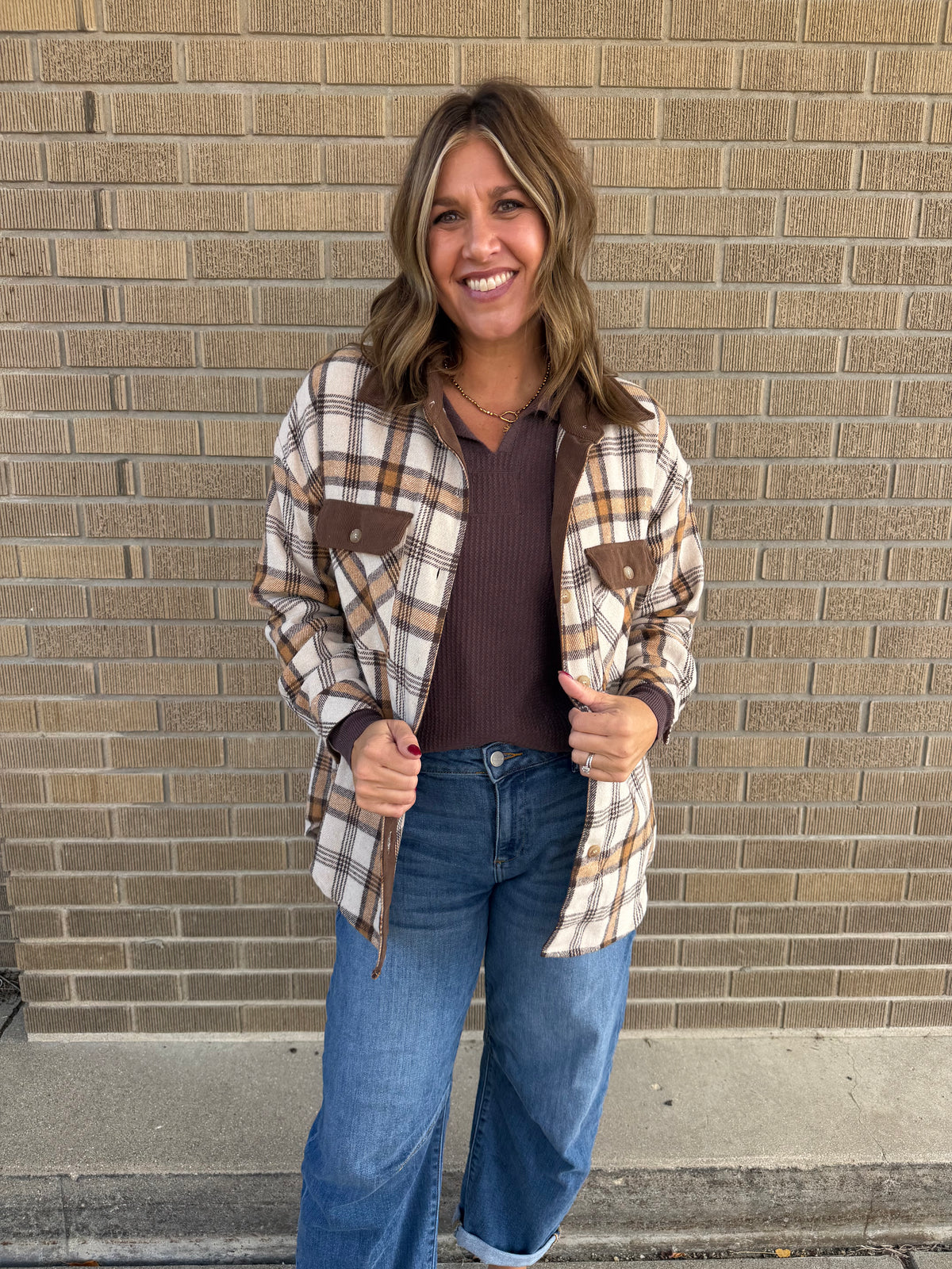 Rustic Plaid with Corduroy Trim