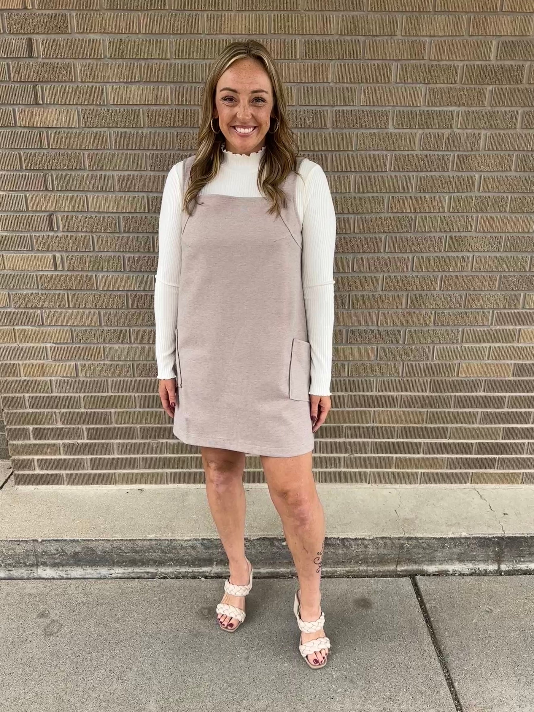 Woven Taupe Dress