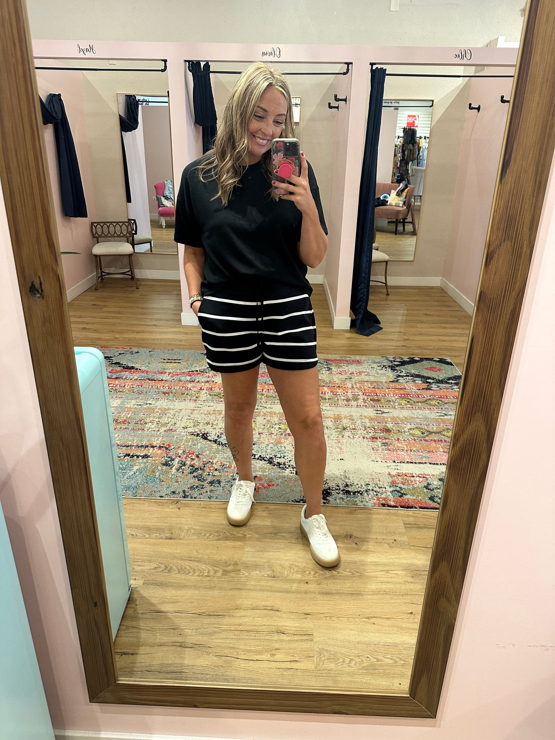 Rosie Shorts - Black Stripe
